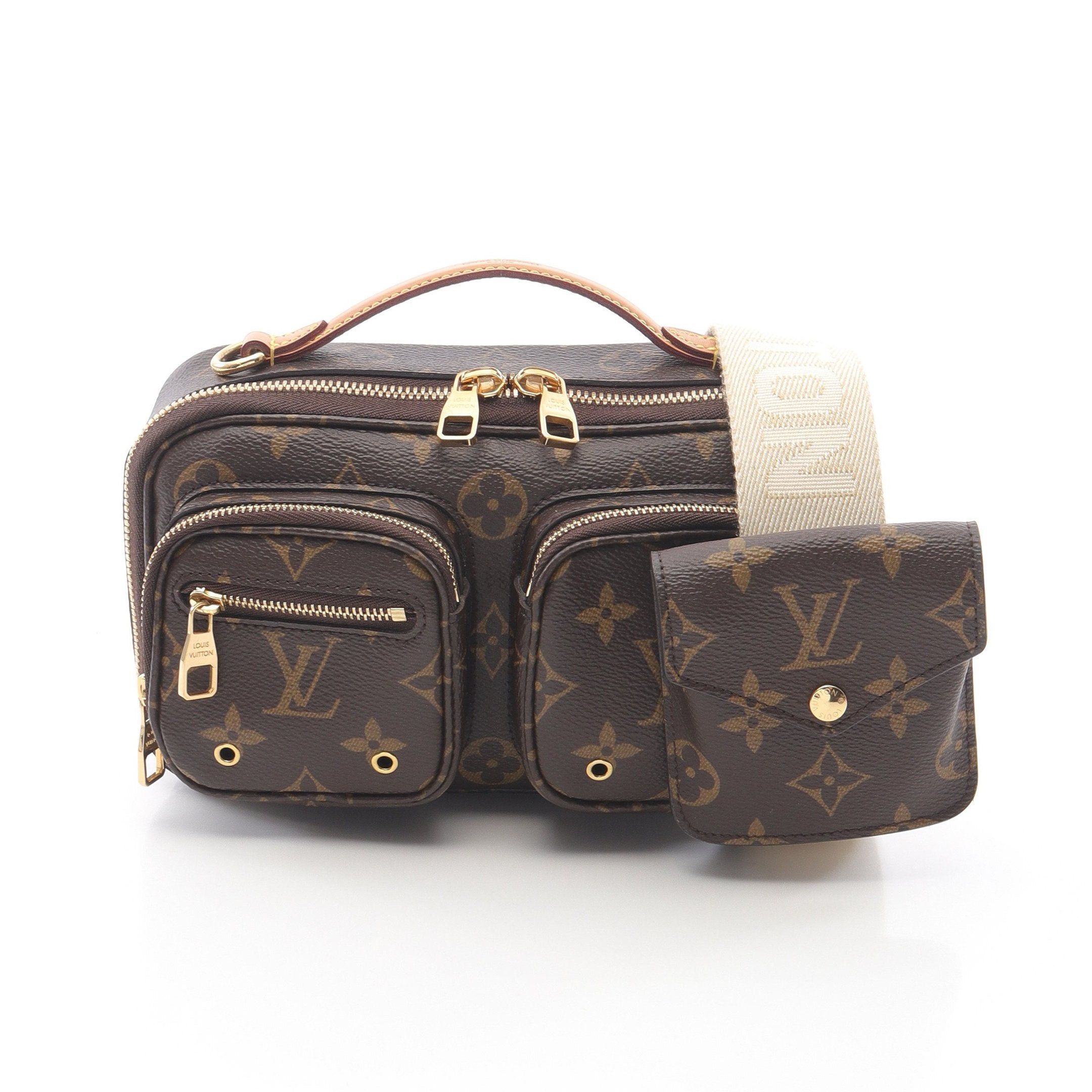 Louis Vuitton Utility Crossbody Monogram Handbag Leather Brown