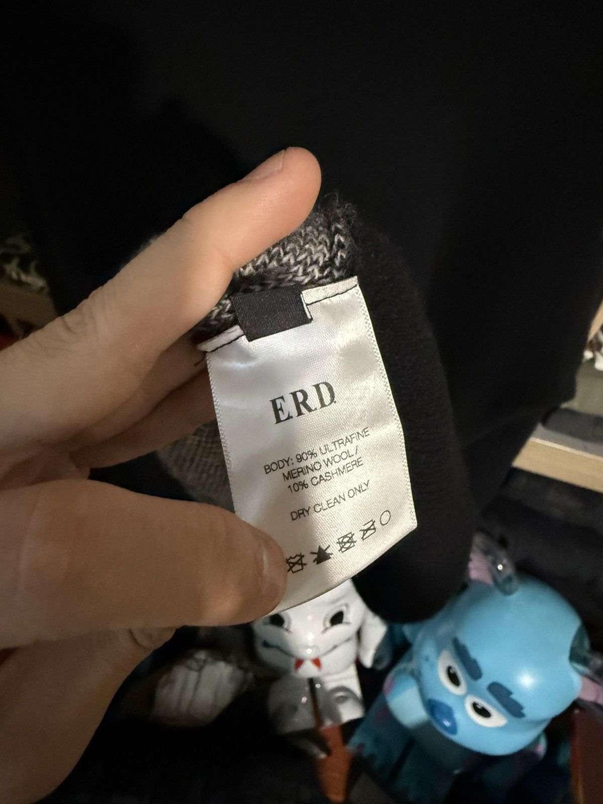 Enfants Riches Deprimes ERD Black/White Intarsia Knit Cashmere/Wool Sweater Size US L / EU 52-54 / 3 - 6 Thumbnail