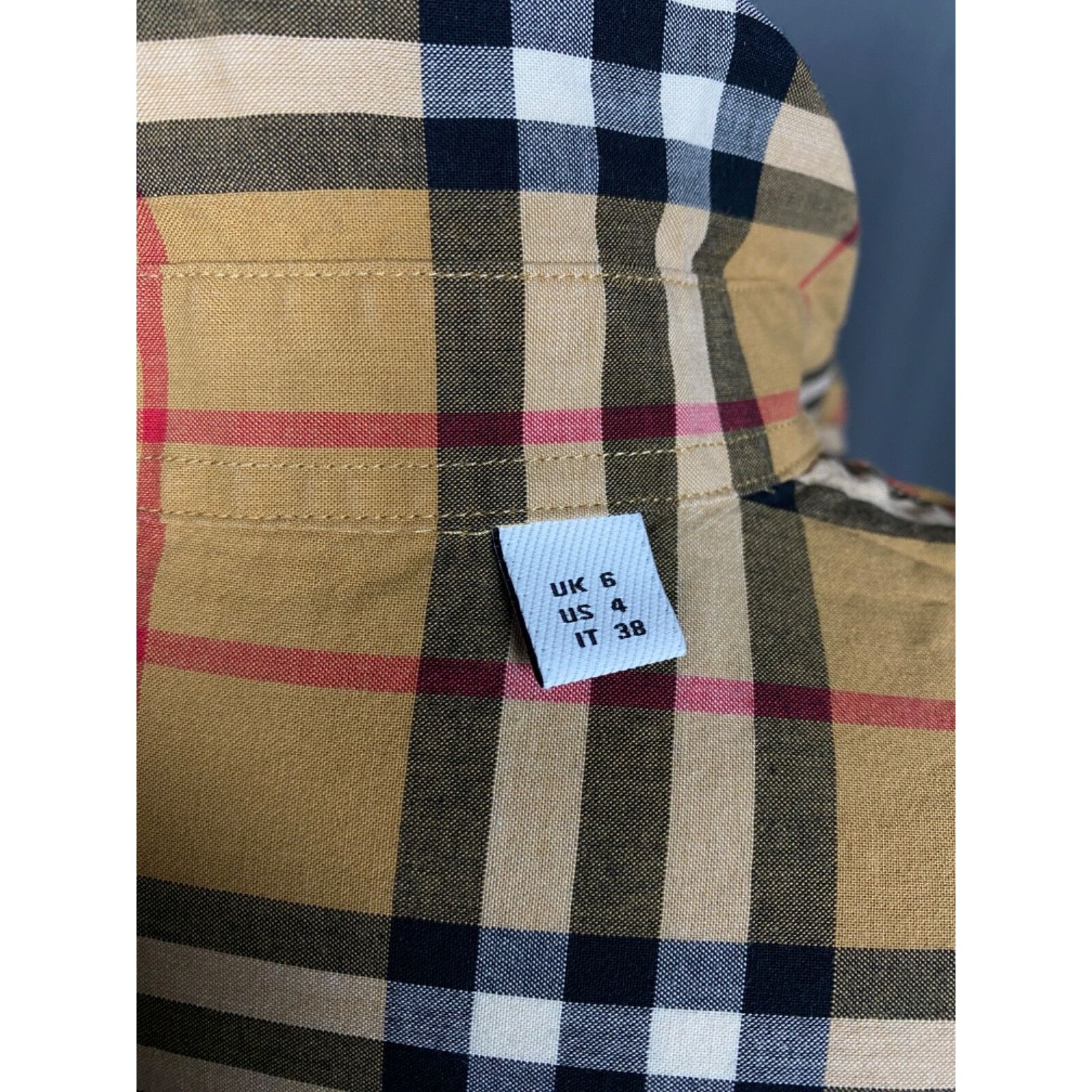 Burberry Burberry RECENT Nova Check Women's Beige Checked Longsleeve Size S / US 4 / IT 40 - 9 Thumbnail