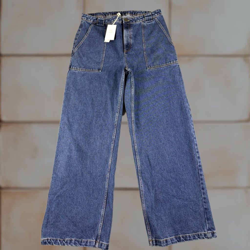 Vintage Lucy & Yak Delores Jeans Womens 36x31 Denim Midwash Blue Wide Leg Jeans Womens 36 Regular Blue Size 25" / US 0 / IT 36 - 1 Thumbnail