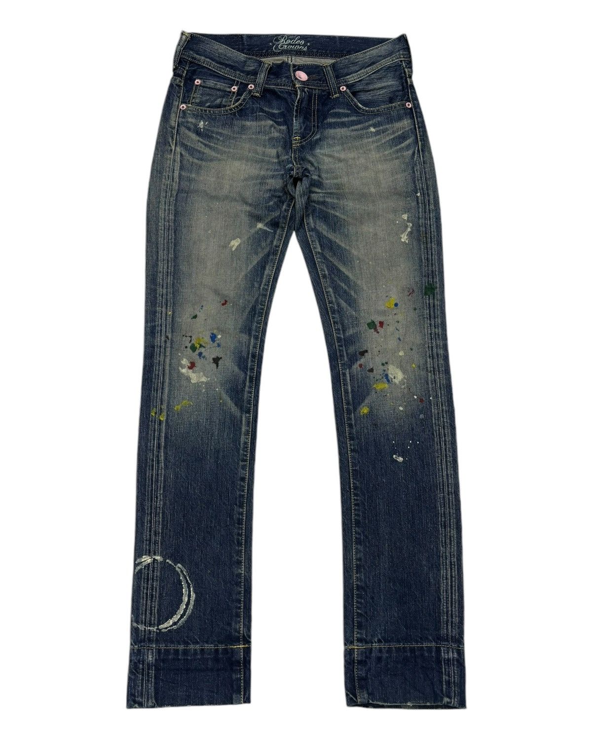 Japanese Brand DISTRESSED DENIM PAINTER RODEO CROWNS JEANS Size 29" - 1 Thumbnail