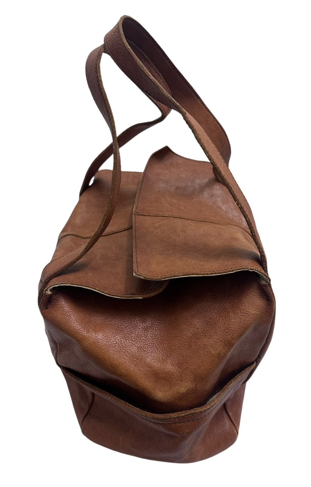 Issey Miyake Vintage Issey Miyake Plantation Leather Patina Handbag Size ONE SIZE - 4 Thumbnail