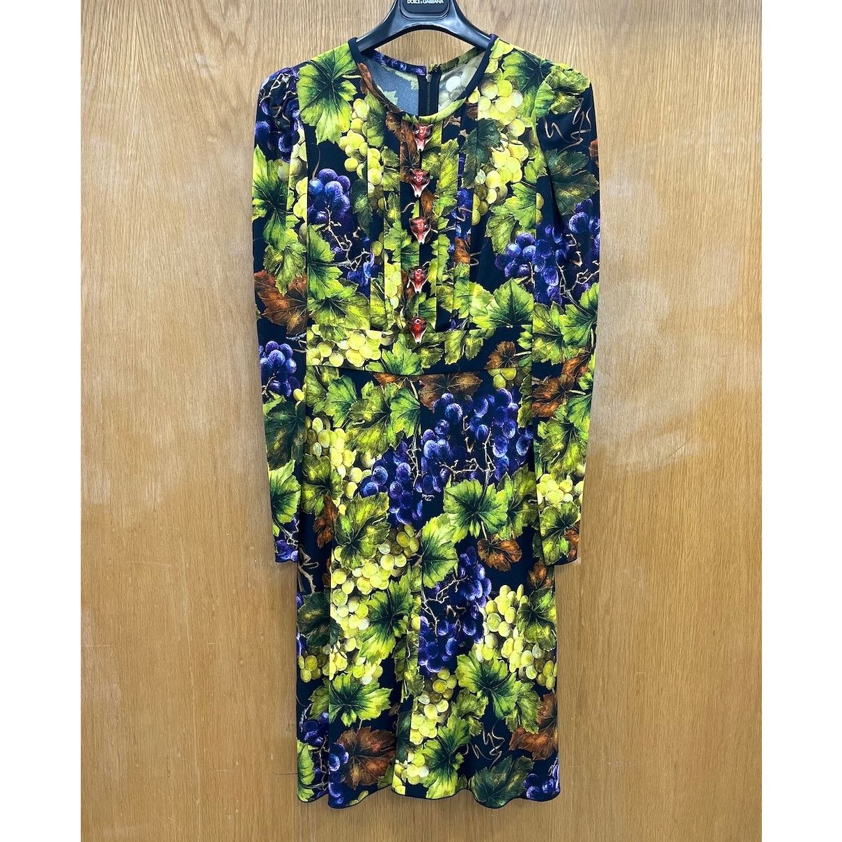 Dolce & Gabbana Dolce & Gabbana Grape Print Embellished Dress Yellow IT 40 Size S / US 4 / IT 40 - 9 Thumbnail