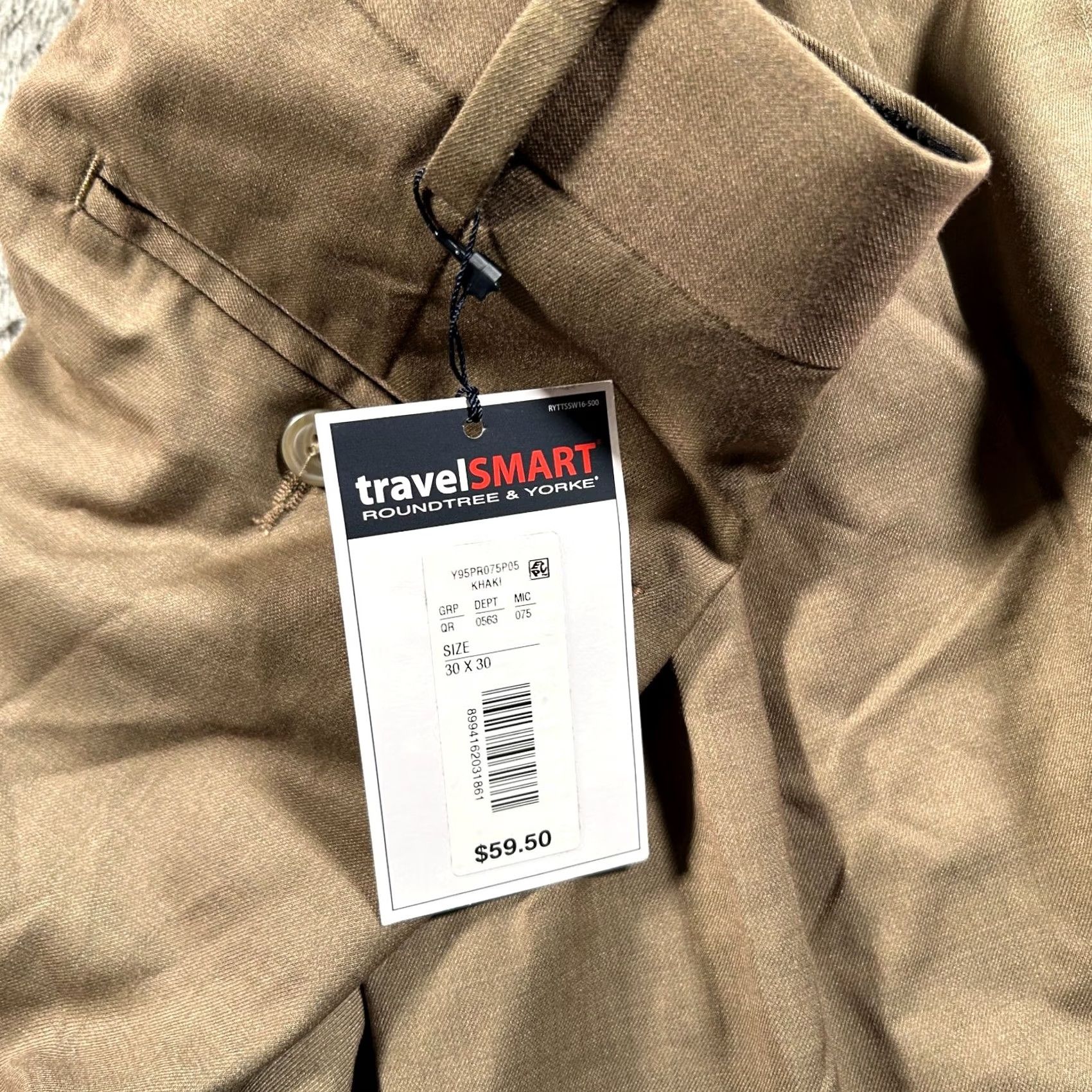 Roundtree & Yorke VINTAGE Roundtree & Yorke TravelSmart Pants Men 30x30 Khaki Workwear Casual NWT Size US 30 / EU 46 - 5 Thumbnail