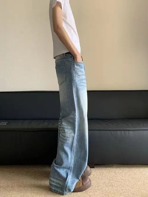 Japanese Brand Japanese retro light blue straight loose jeans Size US 32 / EU 48 - 3 Thumbnail