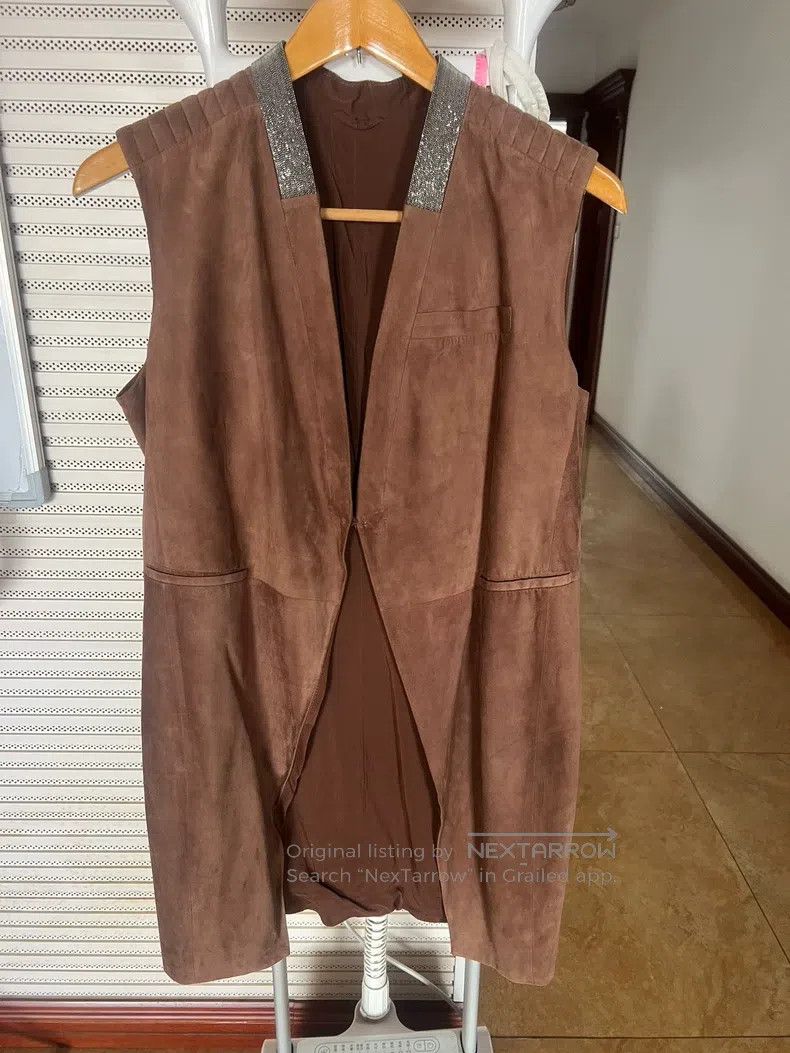 Brunello Cucinelli Brunello Cucinelli Leather Pin-Neck Size M / US 6-8 / IT 42-44 - 3 Thumbnail