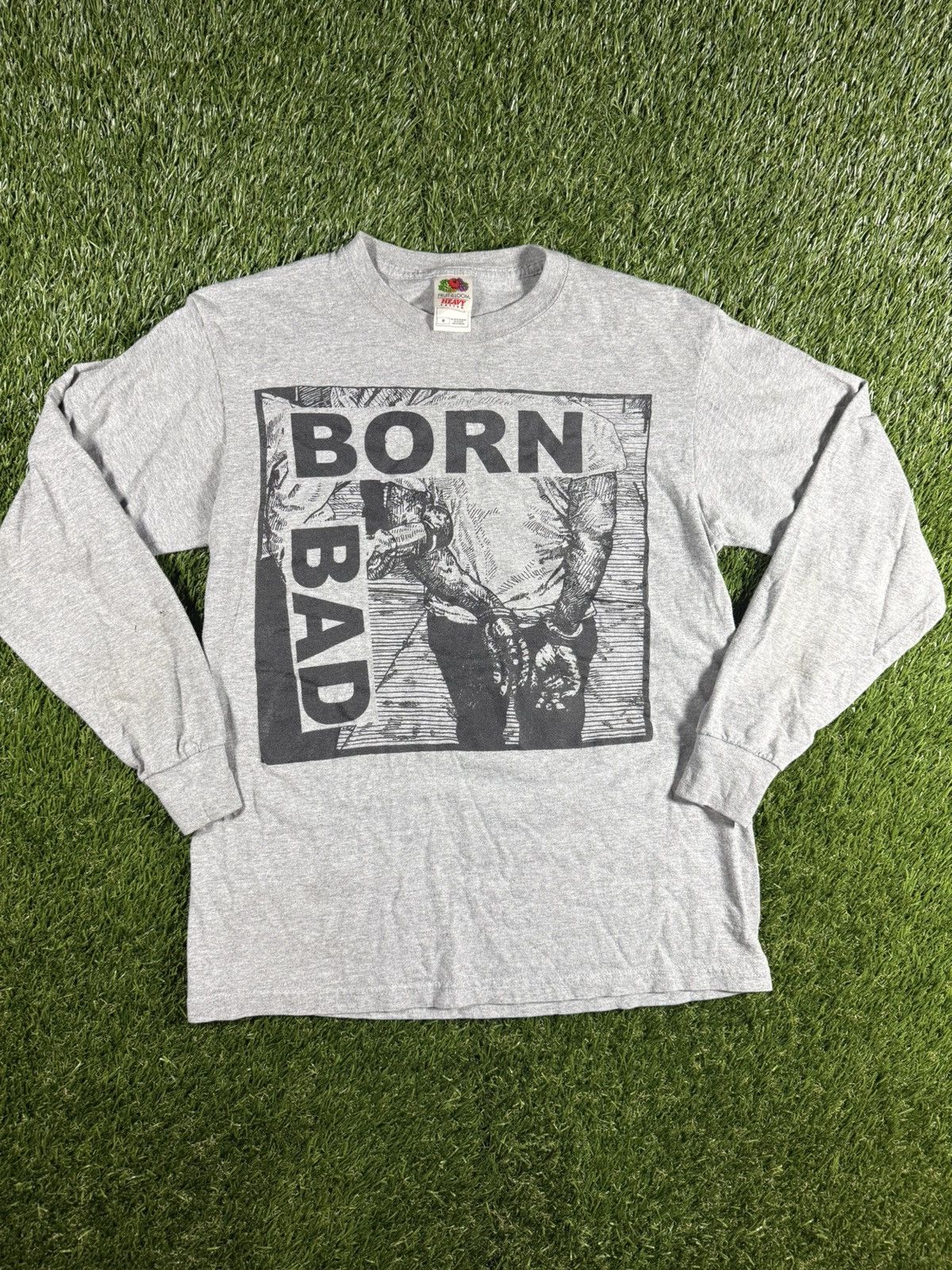 Vintage Vintage Y2k Born Bad Grunge Band Art Style Long Sleeve Tee Size US M / EU 48-50 / 2 - 1 Thumbnail