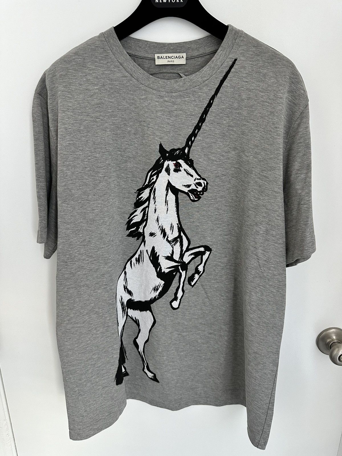 image of Balenciaga Unicorn T-Shirt Fw 2016 in Grey, Men's (Size XL)