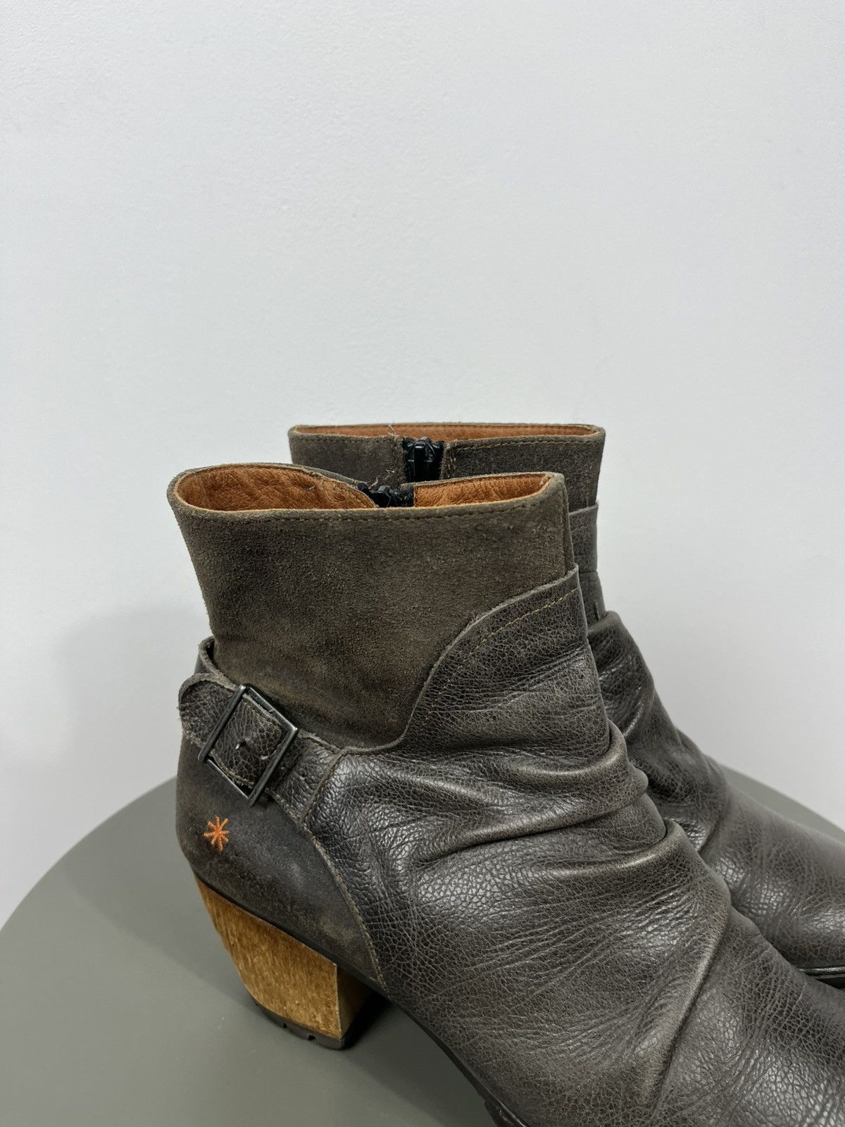 Other Art Leather Ankle Boots Women EU 40 Block Heel Zipper Size US 9 / IT 39 - 2 Thumbnail