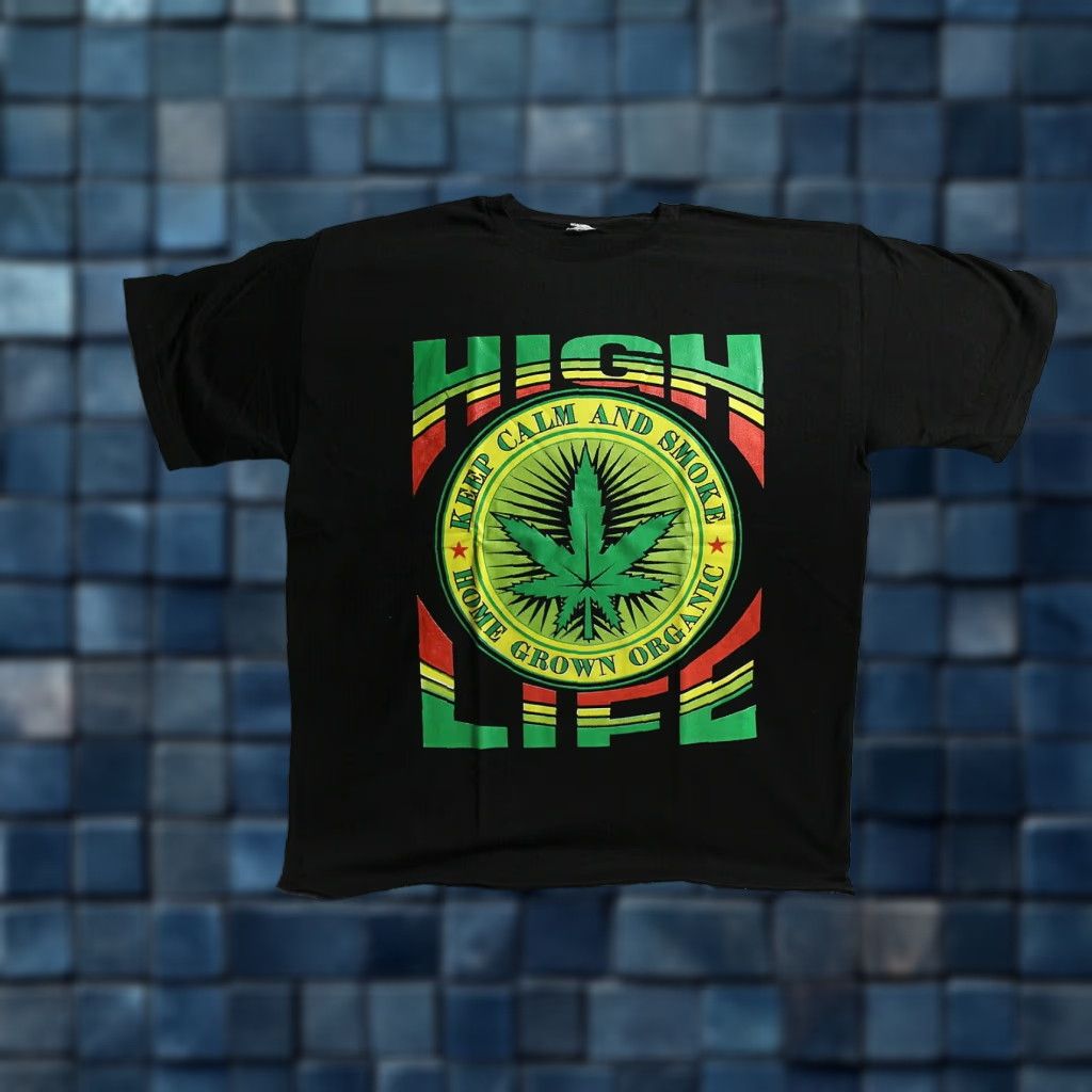 Vintage VINTAGE ALSTYLE APPAREL Marijuana T-Shirt Men Large Black Keep Calm and Smoke Home Grown 100% Cotton Graphic Tee Size US L / EU 52-54 / 3 - 1 Thumbnail
