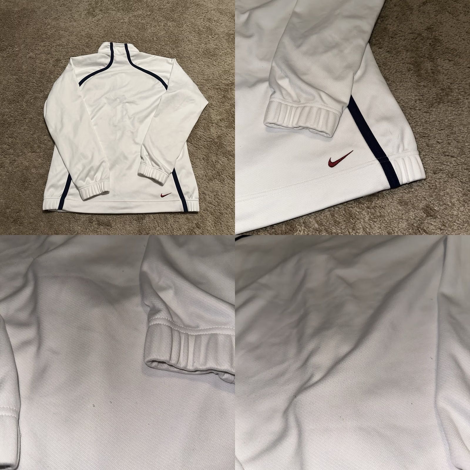 Nike VINTAGE Nike Full Zip Hoodie Mens Small White LBJ 23 Y2K 2000s Embroidered Logo Zipper Pockets Seasonal Fall Spring Summer Winter Mens Size US S / EU 44-46 / 1 - 8 Thumbnail