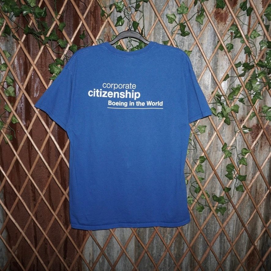 Gildan Large - Vintage Y2K Boeing volunteer essential blue T-shirt Size US L / EU 52-54 / 3 - 2 Thumbnail