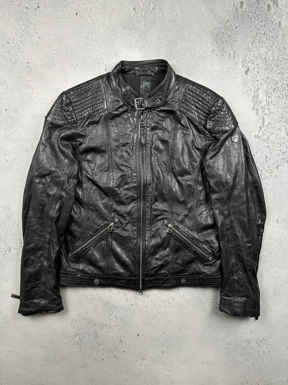 Leather Gipsy Archive Y2K Black Leather Moto Biker Jacket Womens 90s Size M / US 6-8 / IT 42-44 - 1 Thumbnail