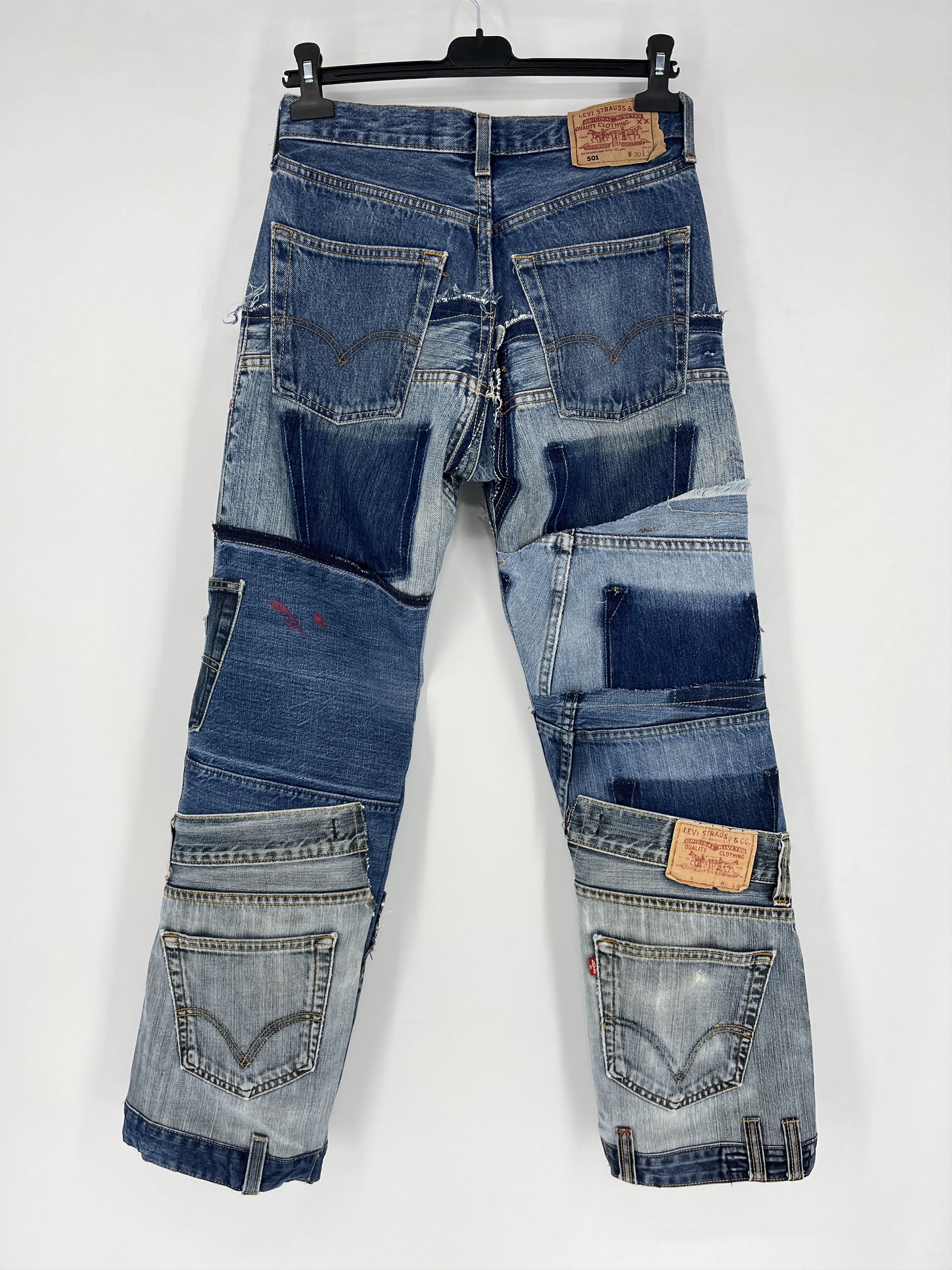 Other 90s Levi’s 501 Patchwork Multipocket Denim Custom Jeans USA Size US 30 / EU 46 - 10 Thumbnail