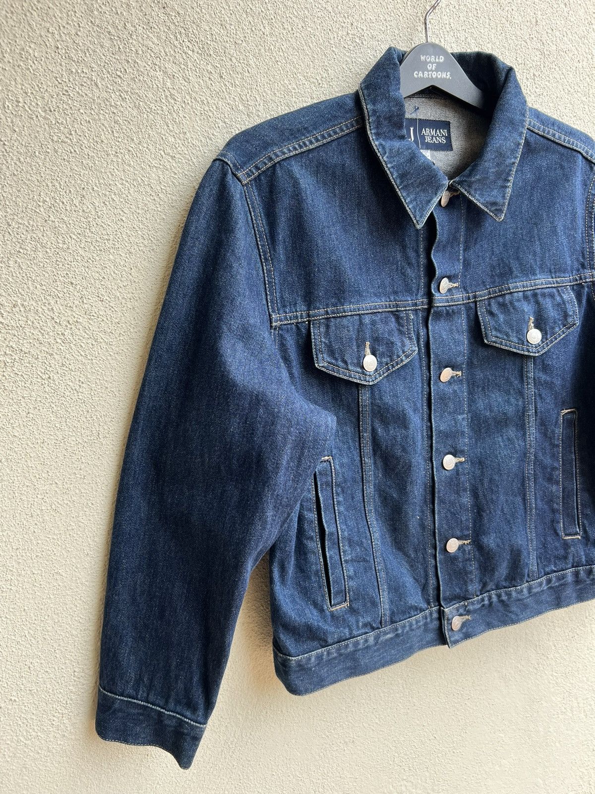 Armani AJ Armani Jeans Indigo 002 Series Denim Trucker Jacket Size US M / EU 48-50 / 2 - 10 Thumbnail