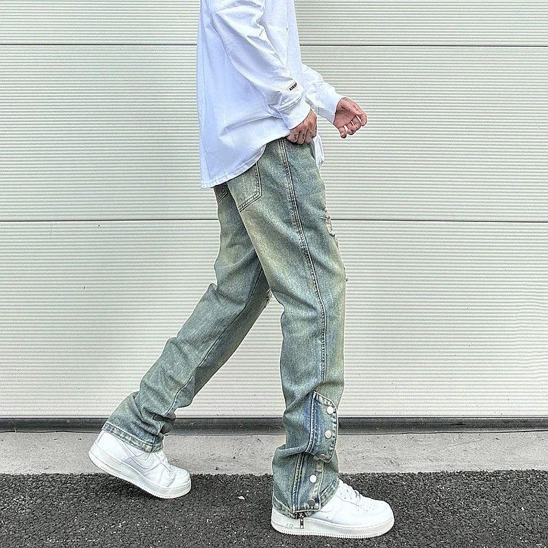 Japanese Brand × Vintage Distressed relaxed jeans side button Size US 30 / EU 46 - 9 Thumbnail