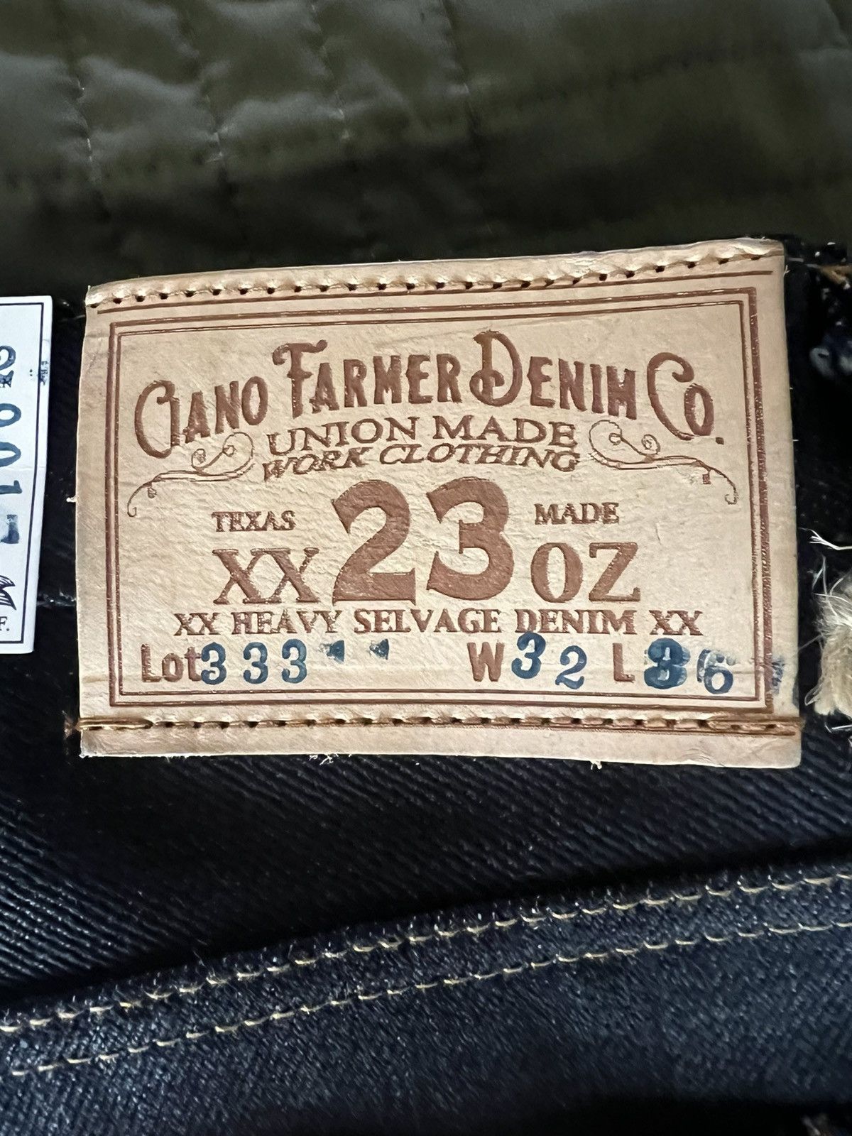 Ciano Farmer #333 23oz Heavy TYPE IH Japanese Indigo Red/White Selvage Size US 32 / EU 48 - 3 Thumbnail