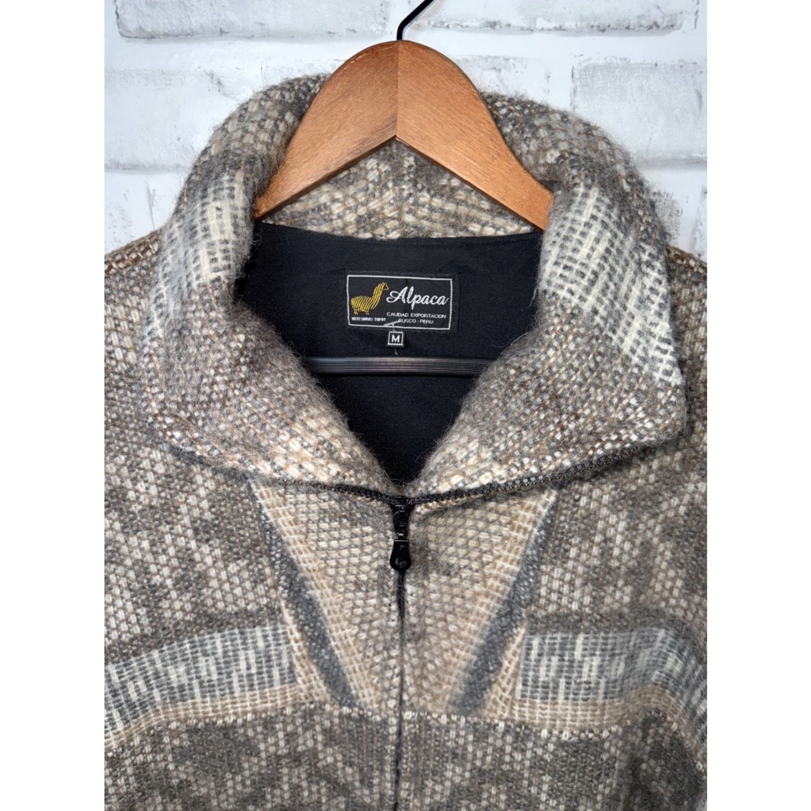 Vintage Alpaca Full Zip Jacket Unisex Adults M Medium Gray Size M / US 6-8 / IT 42-44 - 2 Thumbnail