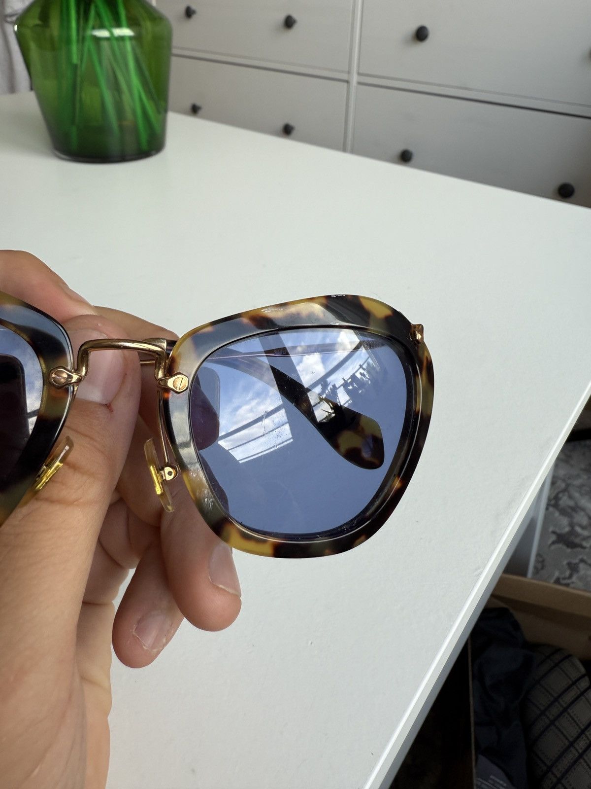 Miu Miu Miu Miu leopard oversized sunglasses designer luxury trend Size ONE SIZE - 8 Thumbnail
