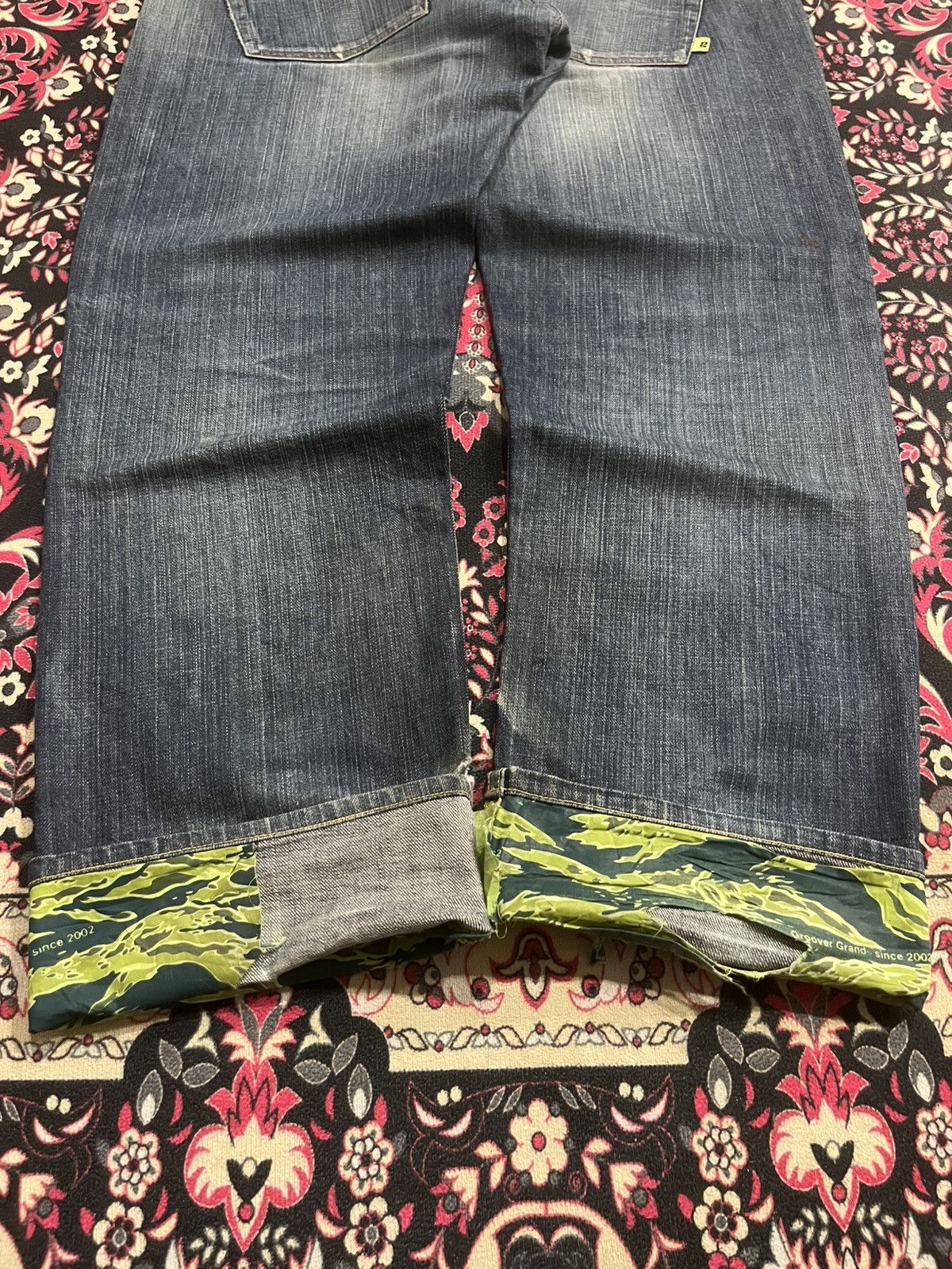 Xlarge Vintage X Large Groover Grand Green Camo Blue Washed Jeans Size US 36 / EU 52 - 13 Thumbnail