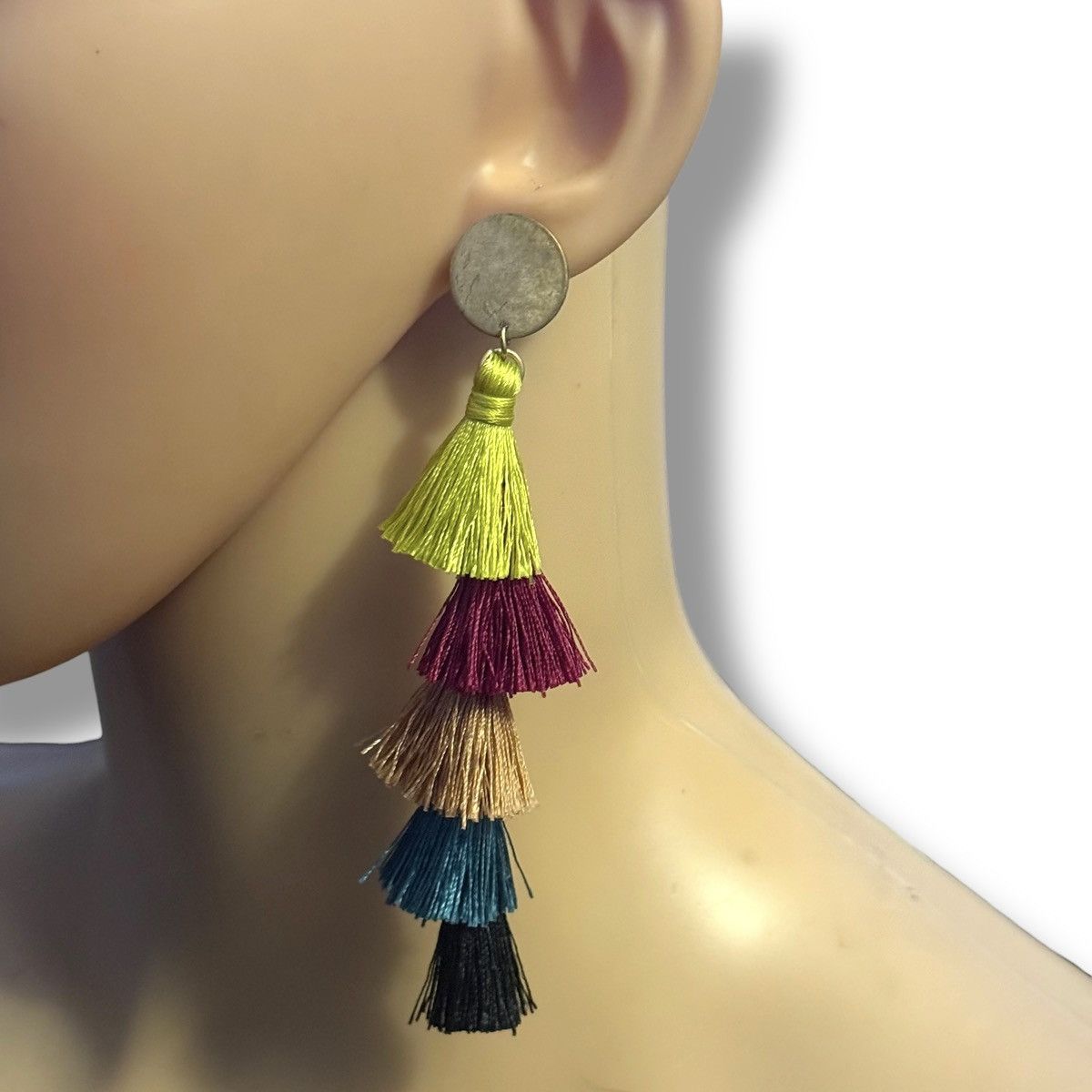 Other Multicolor tiered tassel dangle earrings Size ONE SIZE - 2 Thumbnail