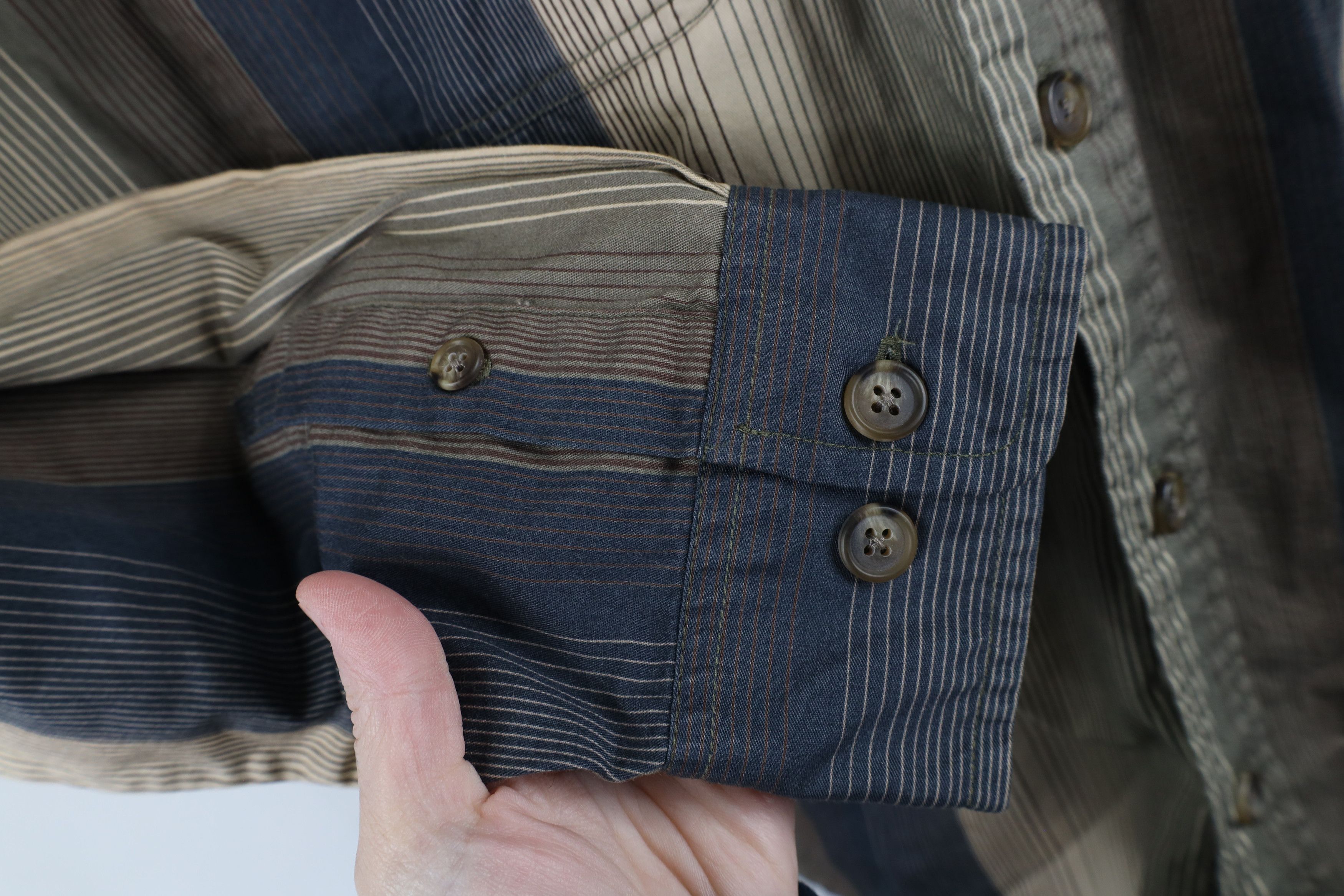 Vintage Vintage 90s Streetwear Striped Button Down Shirt Earth Tone Size US L / EU 52-54 / 3 - 5 Thumbnail
