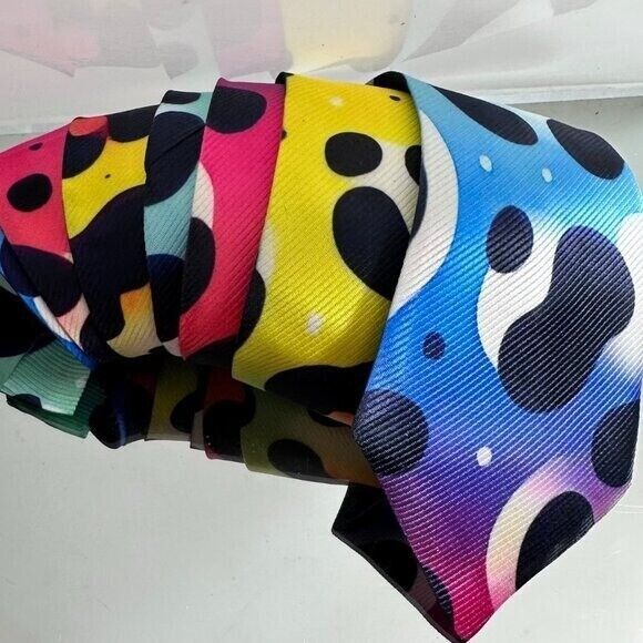 Handmade Tie Trippy Cheetah Leopard Rainbow Necktie Hippie Psychedeli Size ONE SIZE - 8 Thumbnail
