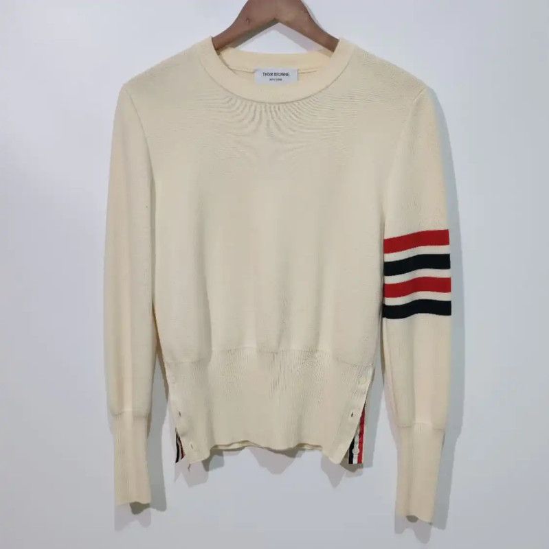 Thom Browne Thom Browne Beige Wool Sweater for Women 0089 Size S / US 4 / IT 40 - 1 Thumbnail