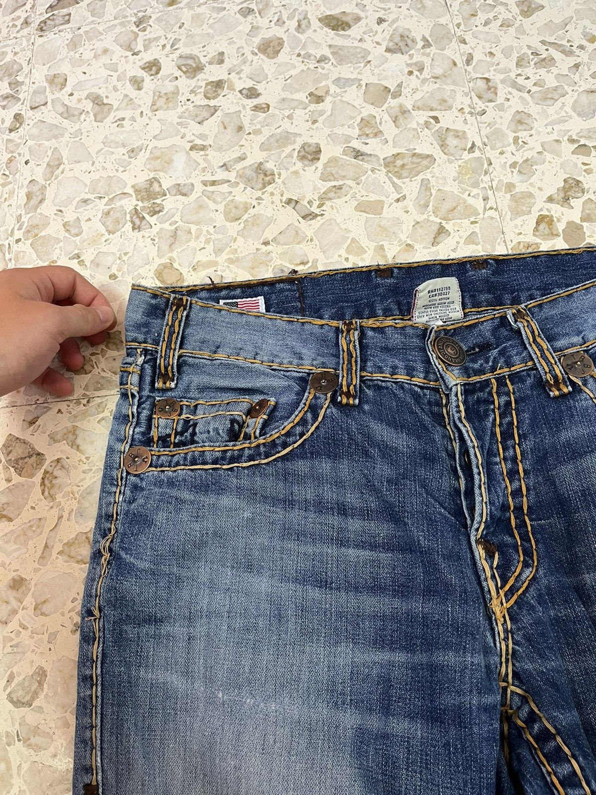 True Religion True Religion Vintage Y2k Blue Mustard Denim Jeans Pant Rare Size US 34 / EU 50 - 5 Thumbnail