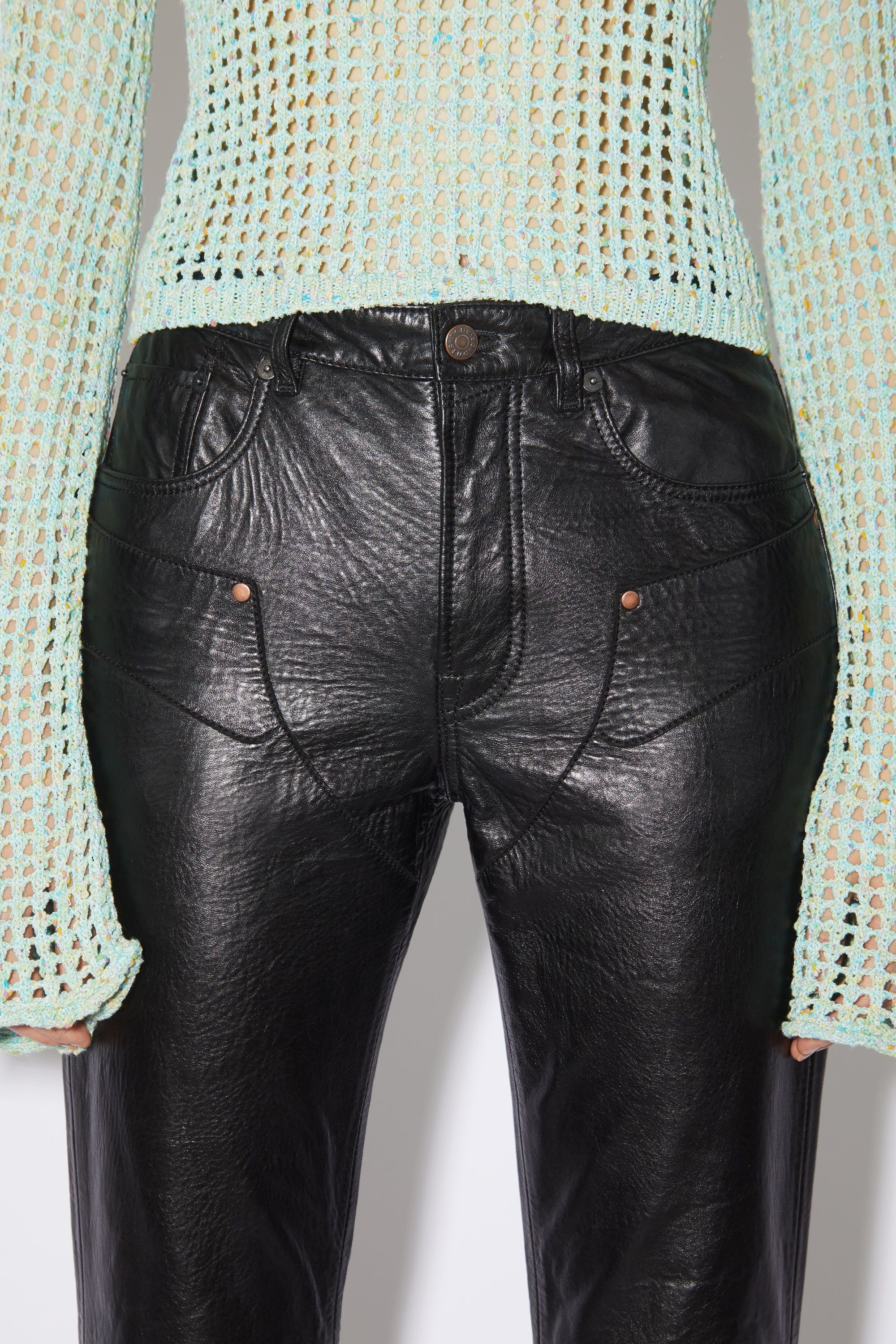 Acne Studios $1835 Acne Studios Paneled Leather Pants Size 27" / US 4 / IT 40 - 5 Thumbnail