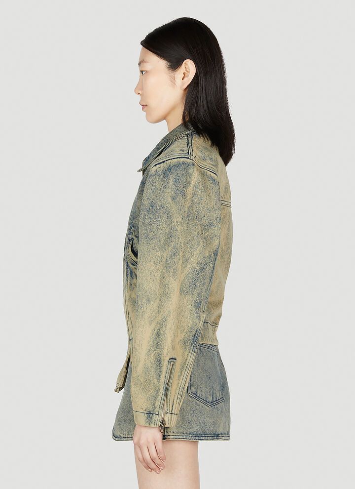 Y/Project o1mle0524 Tudor Zip Denim Jacket in Light Blue Size S / US 4 / IT 40 - 4 Thumbnail