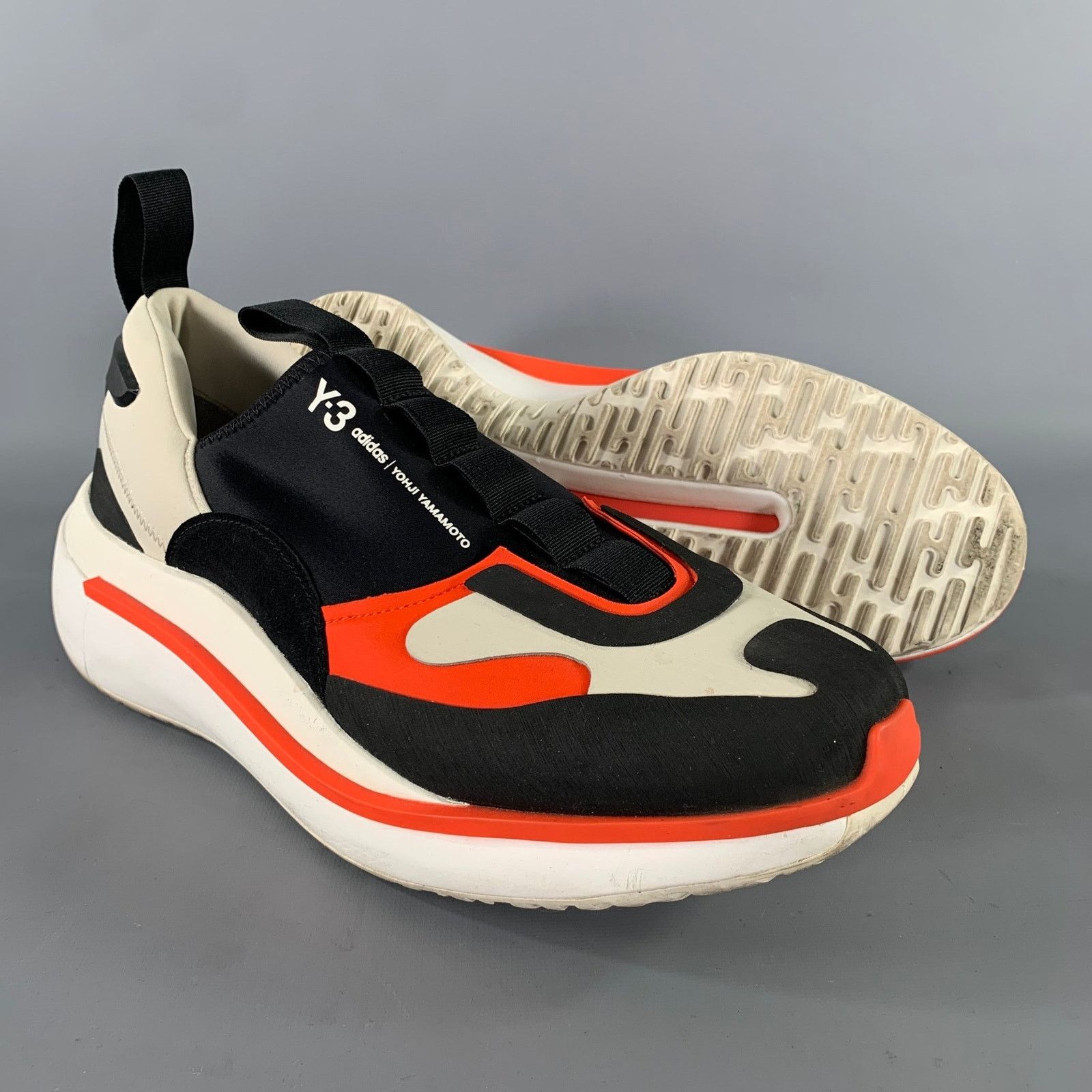 Y-3 Y-3 Size 12 Black Orange & White Layered Slip On Sneakers Size US 12 / EU 45 - 5 Thumbnail