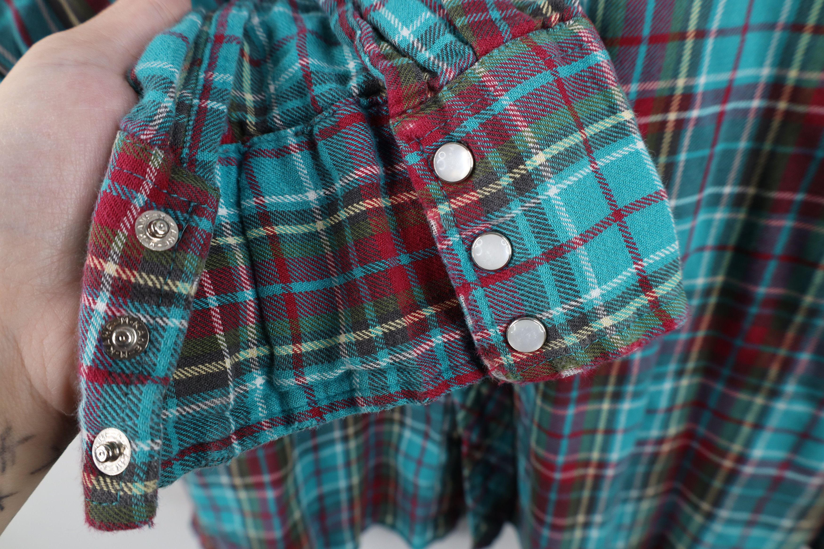 Wrangler Vintage 90s Wrangler Rainbow Plaid Flannel Snap Button Shirt Size US XL / EU 56 / 4 - 7 Thumbnail