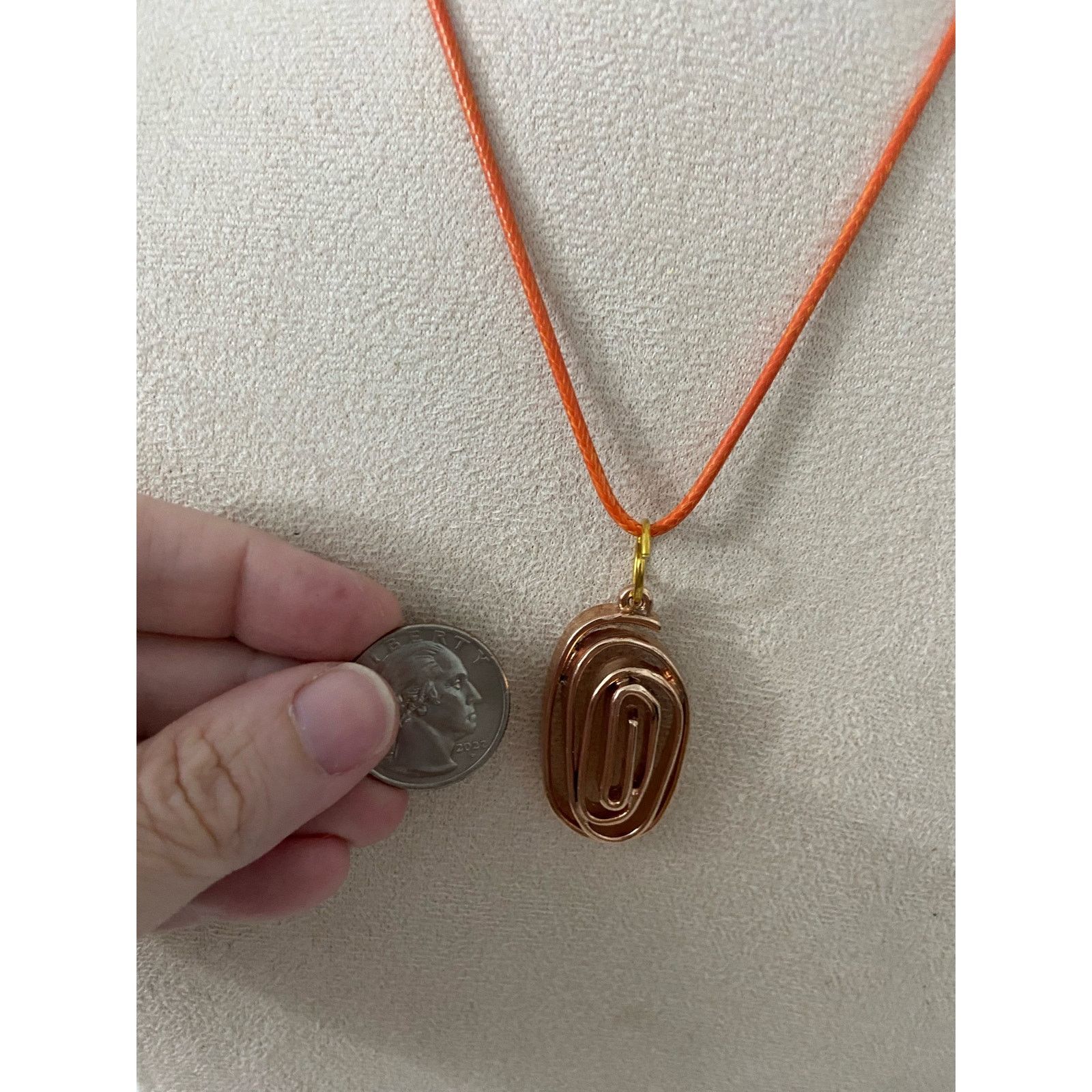 Handmade Abstract swirl pendant necklace rose gold tone Size ONE SIZE - 2 Thumbnail
