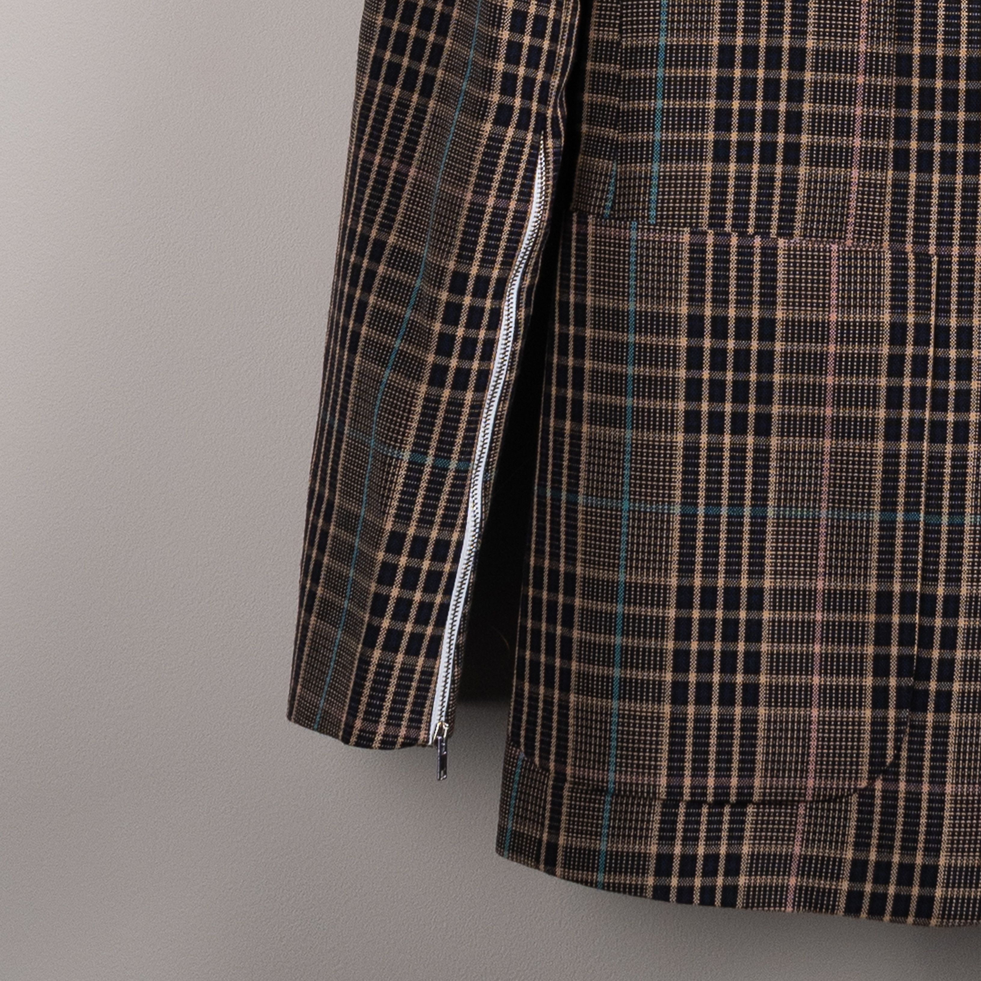 Raf Simons Raf Simons Back Zip Plaid Blazer Brown Size US L / EU 52-54 / 3 - 10 Thumbnail