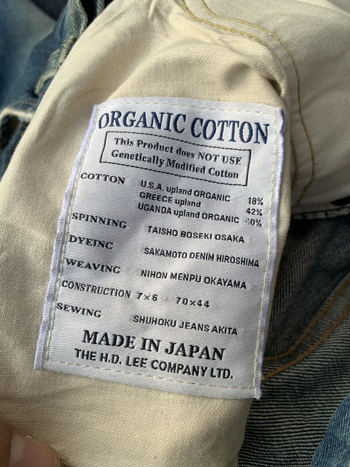 Lee Vintage Lee Rider made in Japan faded blue organic carton. Size US 30 / EU 46 - 17 Thumbnail