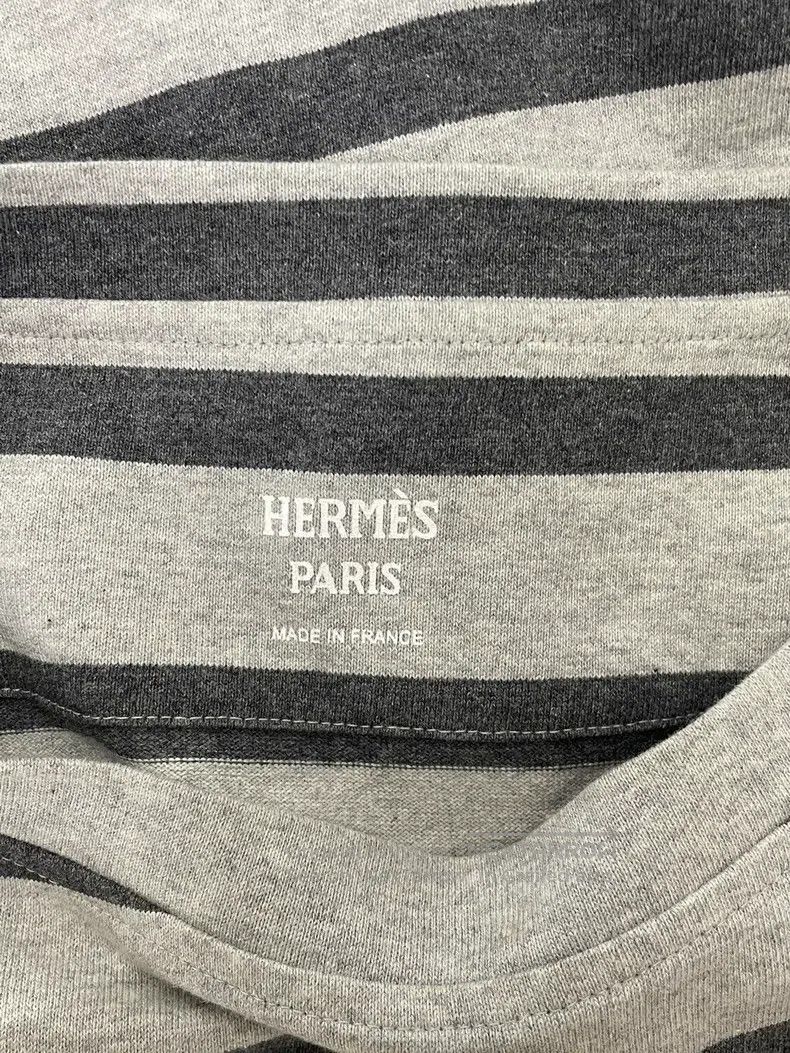 Hermes Hermes Gray Color Blocked Printed Striped T-Shirt Size XS / US 0-2 / IT 36-38 - 4 Thumbnail