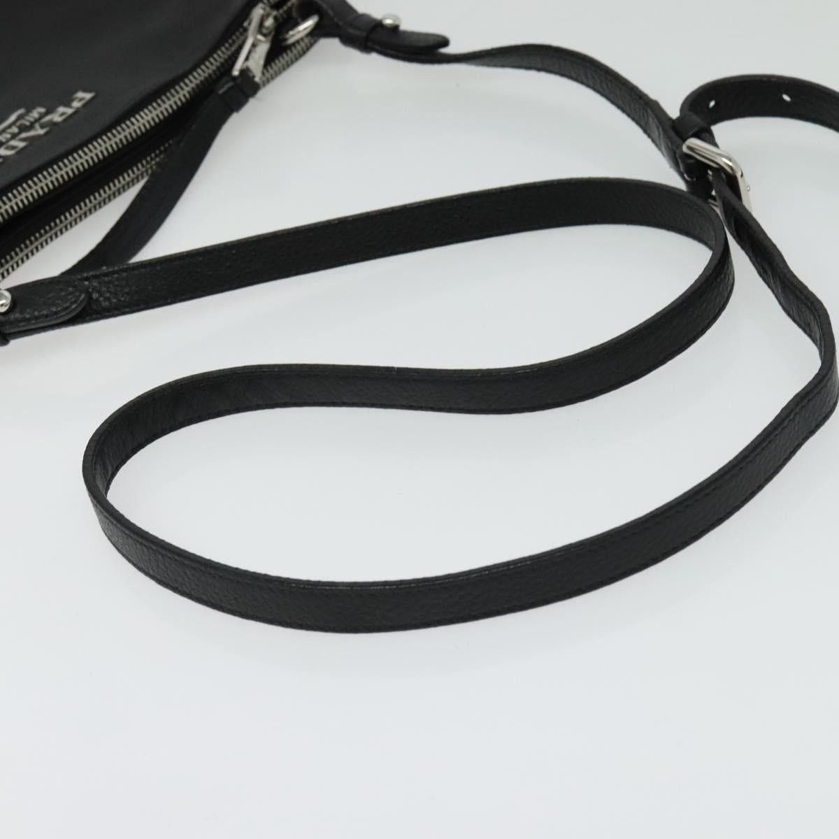 Prada PRADA Shoulder Bag Leather Black Silver Size ONE SIZE - 7 Thumbnail