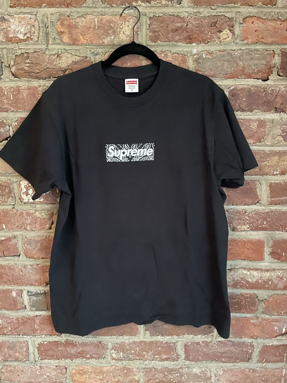 Supreme Supreme Bandana Box Logo Tee Shirt Black Grailed