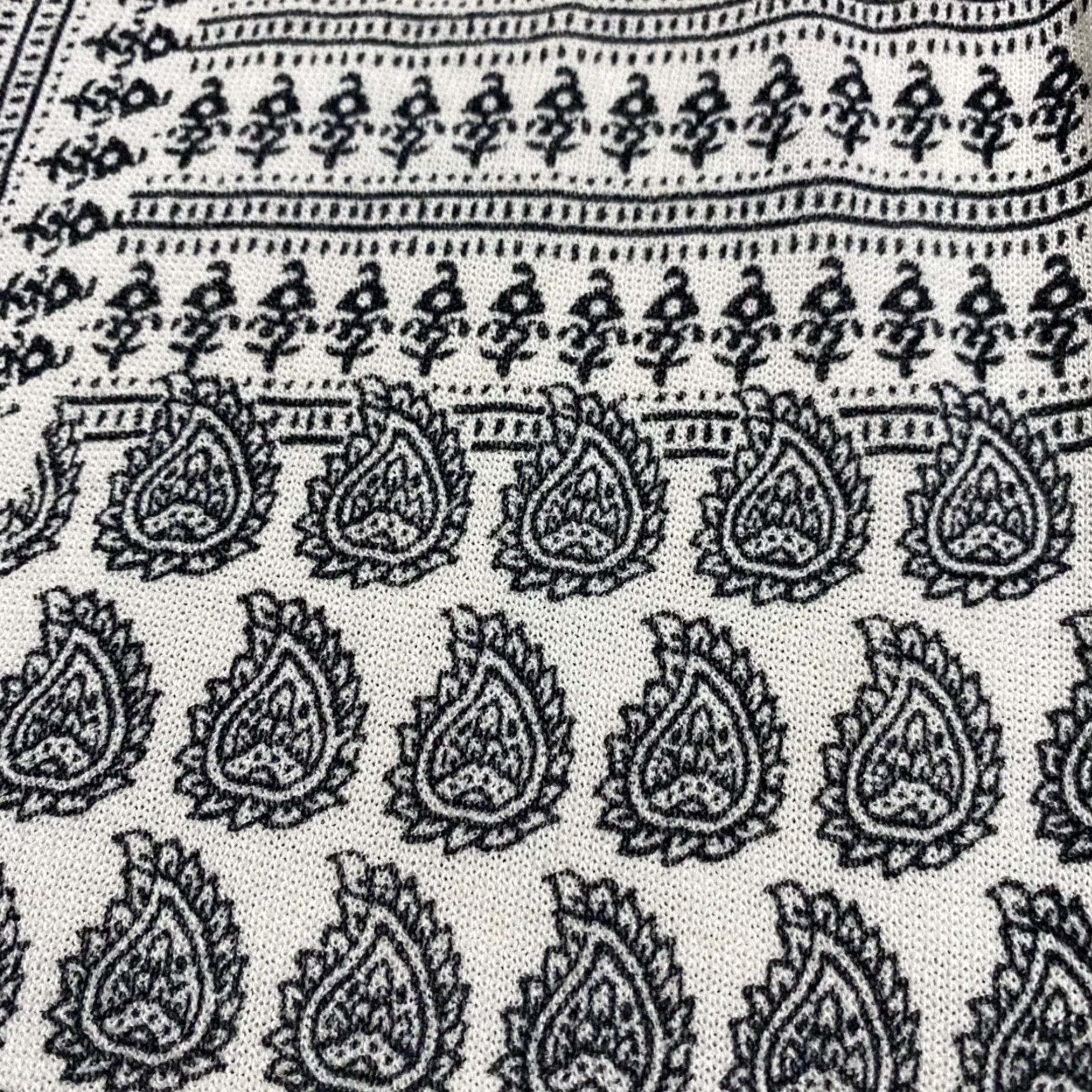 Vintage Chico’s Womens L Sweater Black Paisley Open Front Ruched Cuff Cardigan Knit Lightweight L/S Size L / US 10 / IT 46 - 5 Thumbnail
