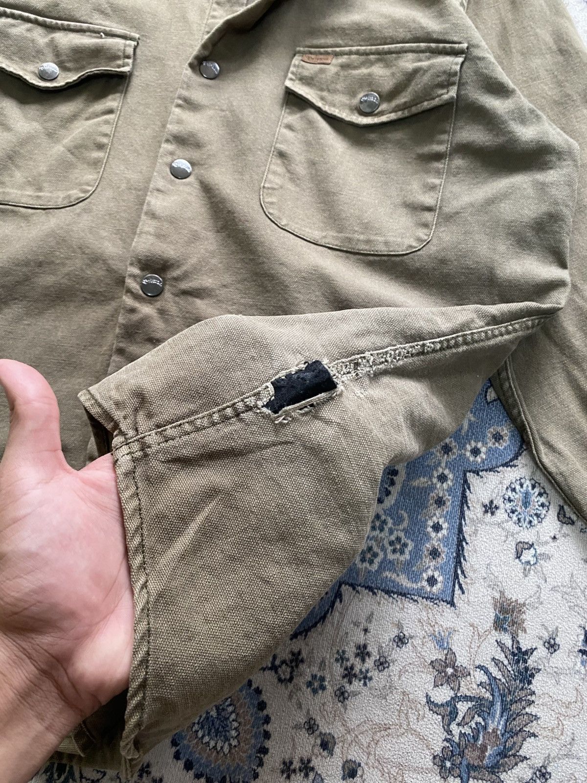 Carhartt VINTAGE BRIXTON DISSTRESSED DETROIT CANVAS LS SHIRT Size US M / EU 48-50 / 2 - 9 Thumbnail