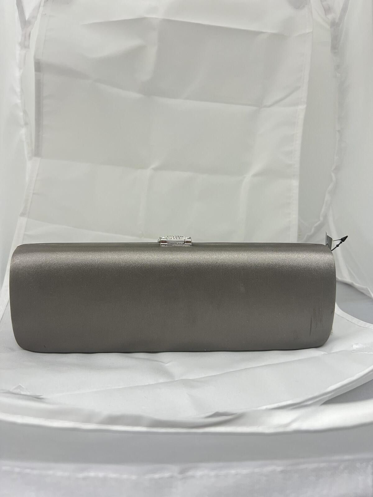 Other I.N.C. Women's Grey Satin Isabeel Double Ring Clutch Bag Size ONE SIZE - 2 Thumbnail