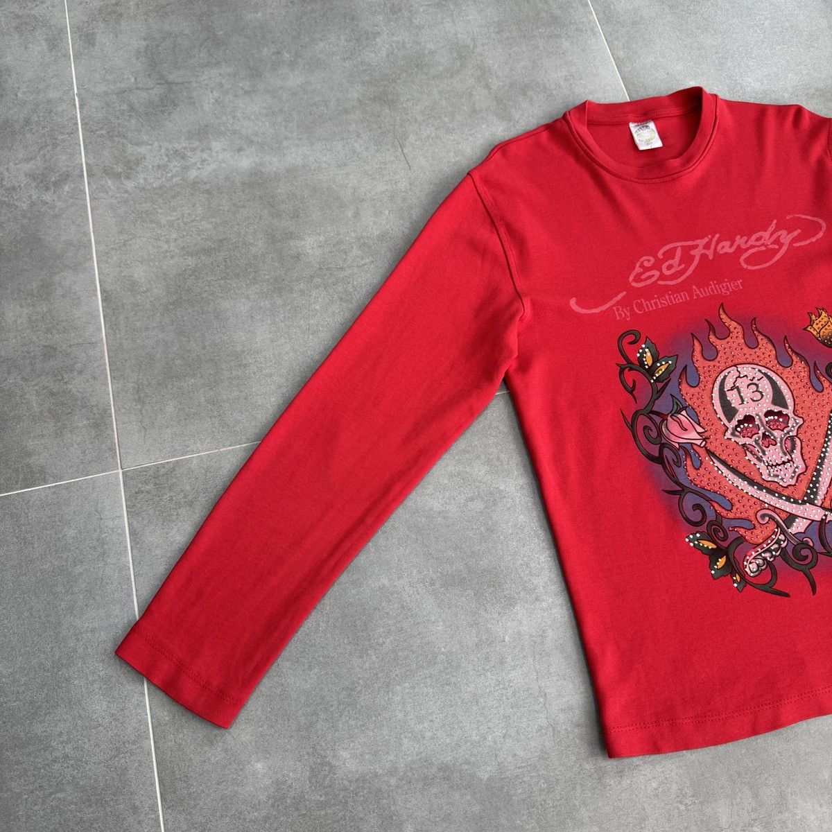 Christian Audigier Ed Hardy by Christian Audigier Skull Y2K Long Sleeve Shirt Size L / US 10 / IT 46 - 3 Thumbnail