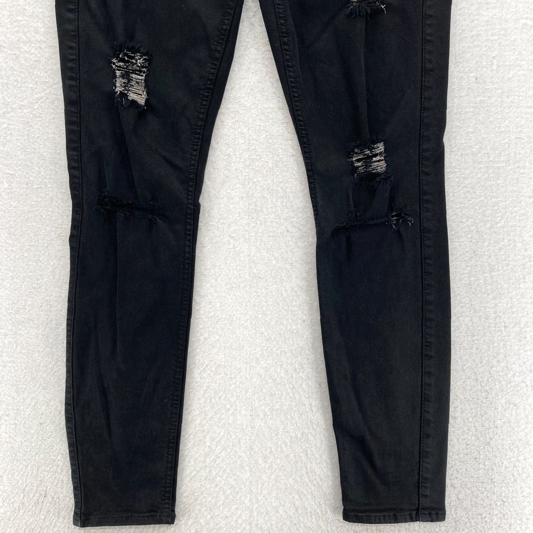 7 For All Mankind 7 For All Mankind Jeans Women's 29 Ankle Skinny Black Stretch Denim Distressed Denim Size 30" / US 8 / IT 44 - 3 Thumbnail