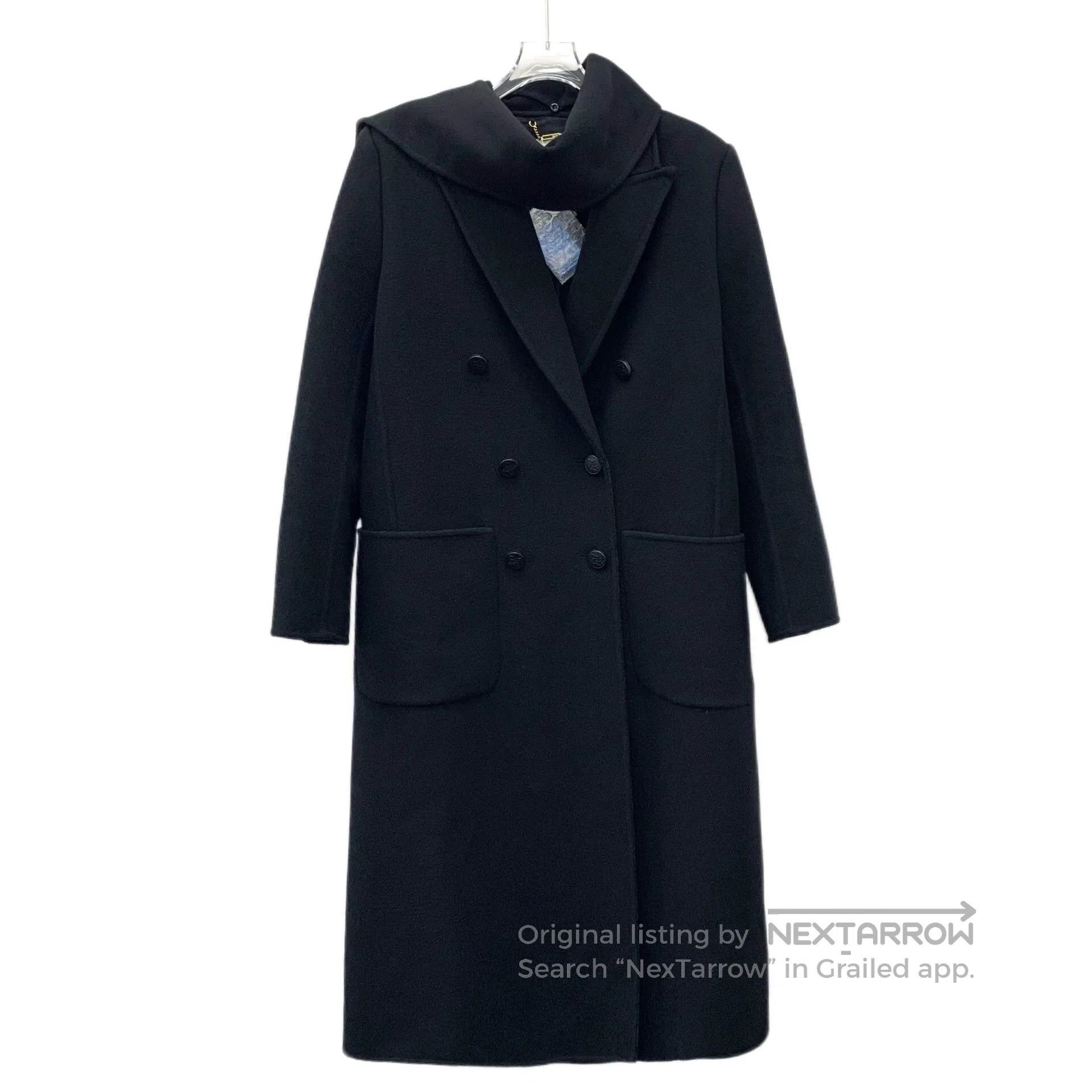 Fendi fendi black wool double-breasted coat. Size US S / EU 44-46 / 1 - 1 Thumbnail