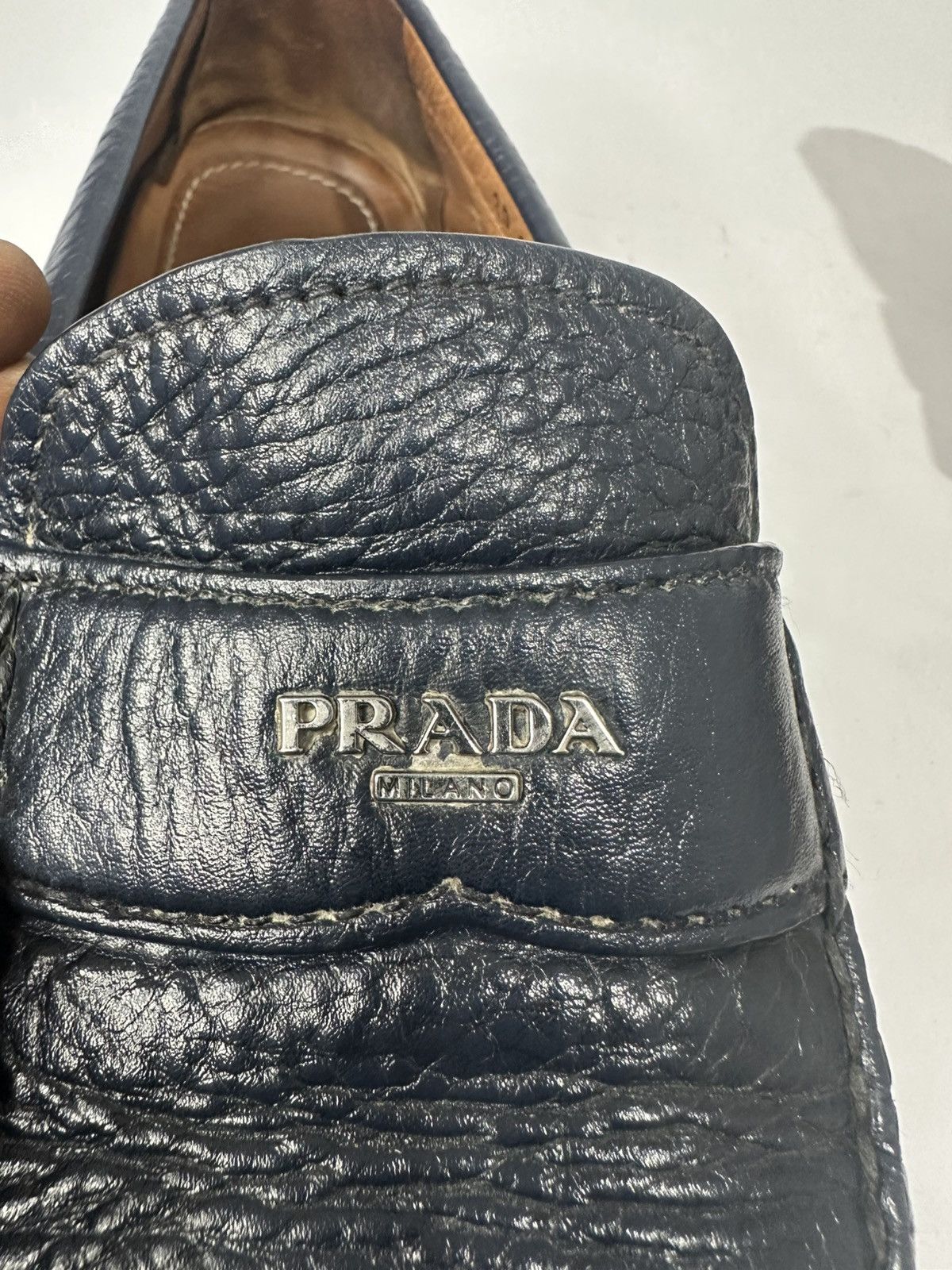 Prada Vintage Prada Pebbled Calfskin Leather Driving Loafers. Size US 9.5 / EU 42-43 - 7 Thumbnail