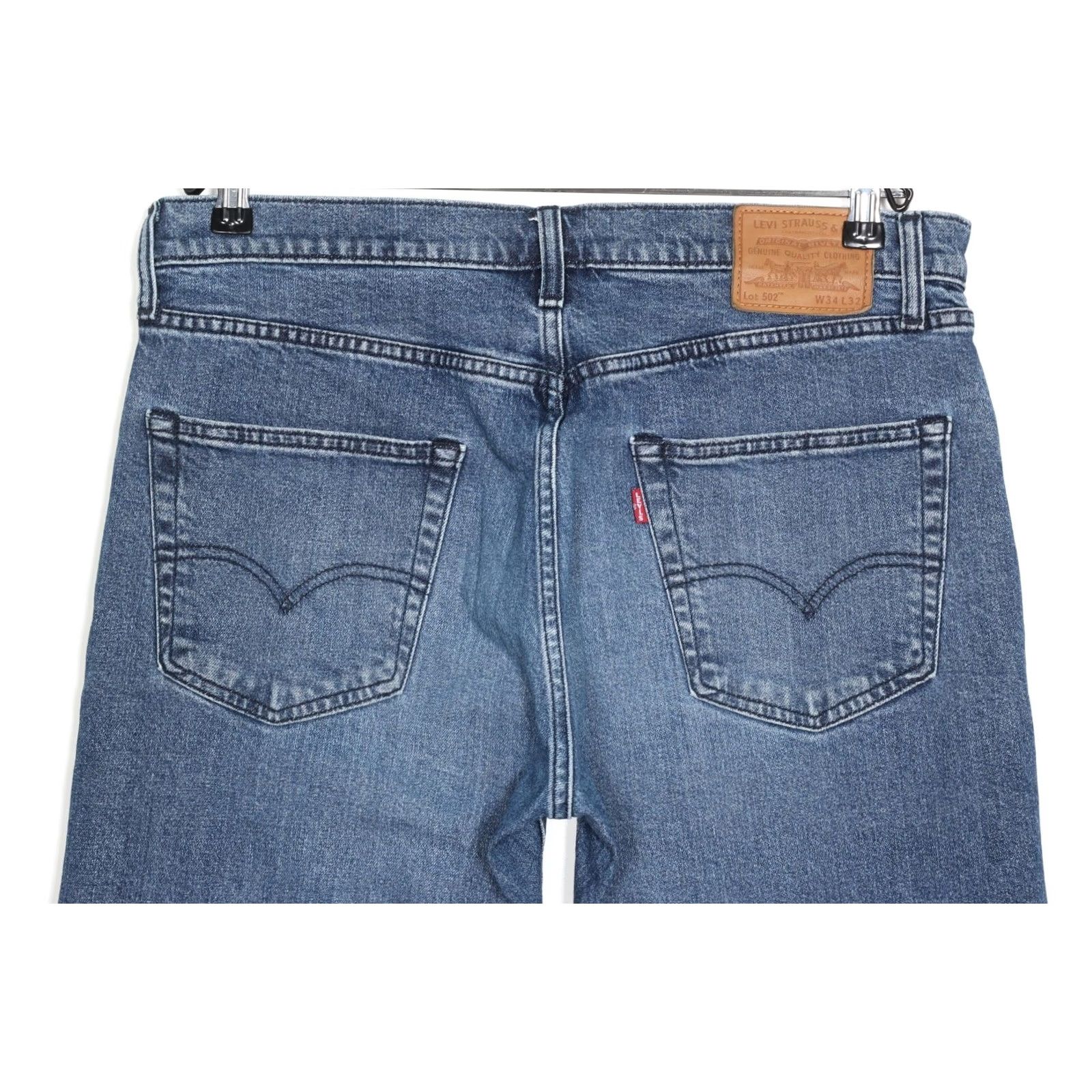 Levi's LEVI’S 502 Tapered Jeans Men 34x30 34x32 Premium Big E Stretch Denim Blue Regular Zip 5-Pocket Size US 34 / EU 50 - 3 Thumbnail