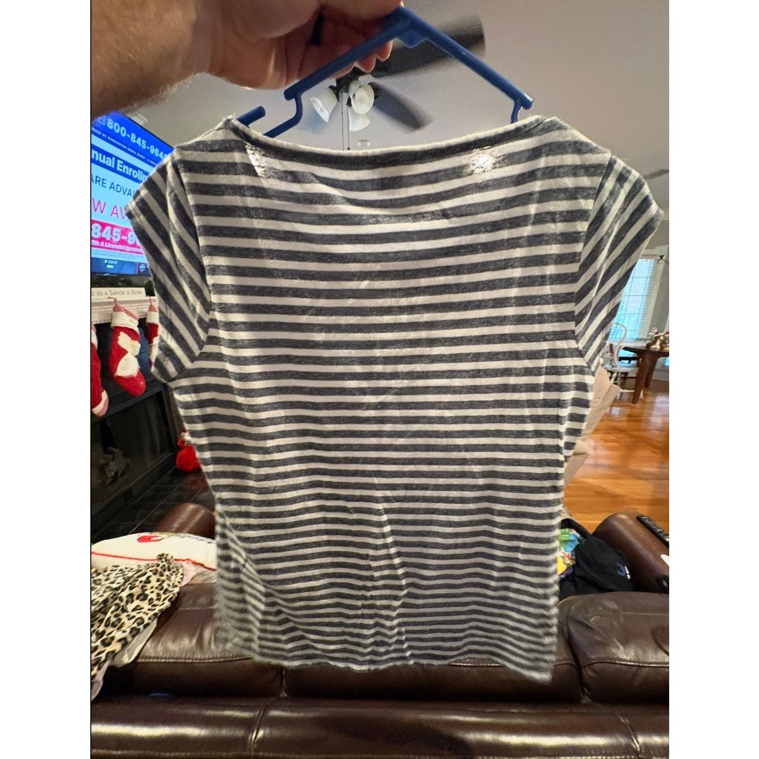 J.Crew J.Crew Women’s Small S Gray White Striped Short Sleeve Tee Size S / US 4 / IT 40 - 3 Thumbnail