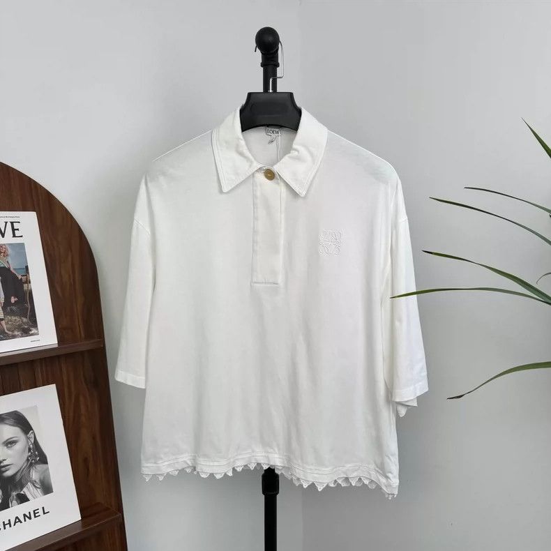 Loewe Loewe White Embroidered Logo Polo Short Sleeve - dmc Size US XS / EU 42 / 0 - 1 Thumbnail