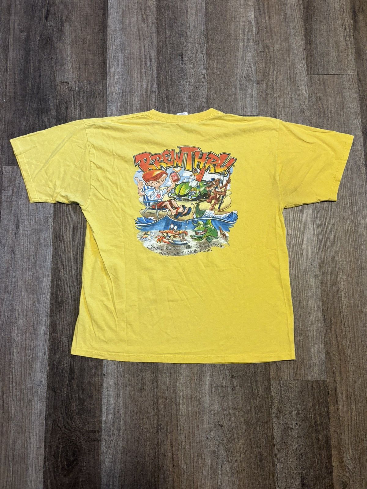 Gildan Vintage Brew Thru Graphic Tee Shirt Outer Banks OBX Size US XL / EU 56 / 4 - 1 Thumbnail